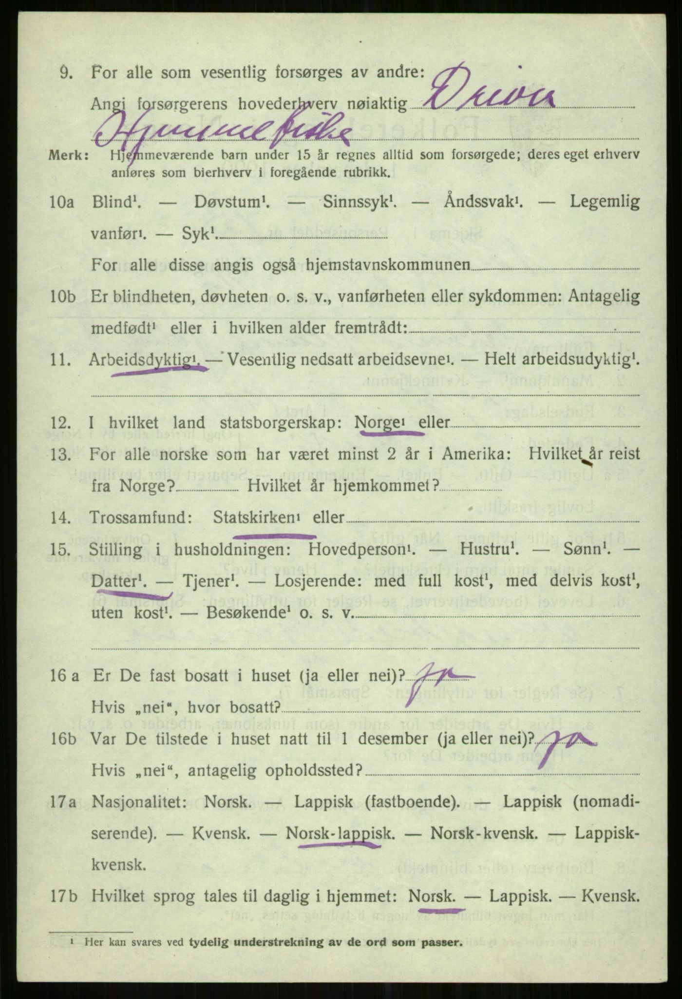 SATØ, 1920 census for Karlsøy, 1920, p. 5031