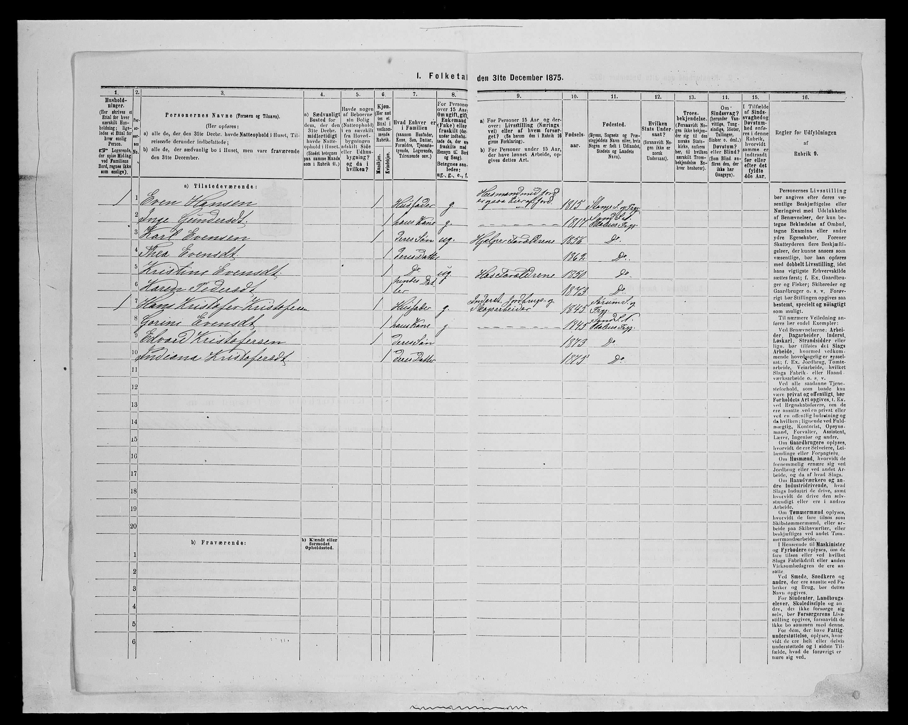 SAH, 1875 census for 0418P Nord-Odal, 1875, p. 369