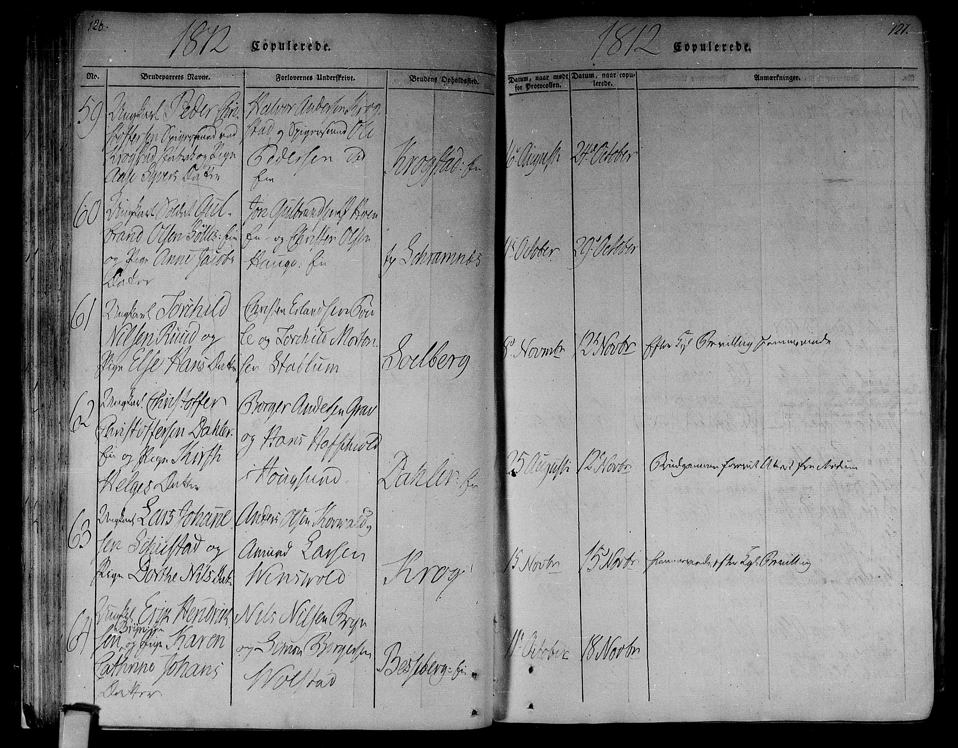 Eiker kirkebøker, AV/SAKO-A-4/F/Fa/L0010: Parish register (official) no. I 10, 1806-1815, p. 126-127