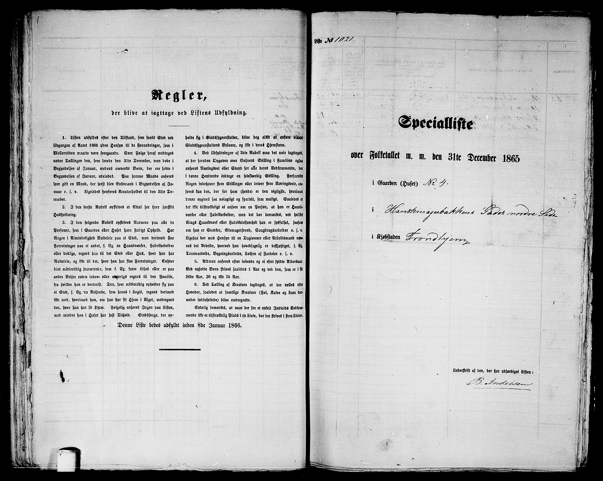 RA, 1865 census for Trondheim, 1865, p. 2123