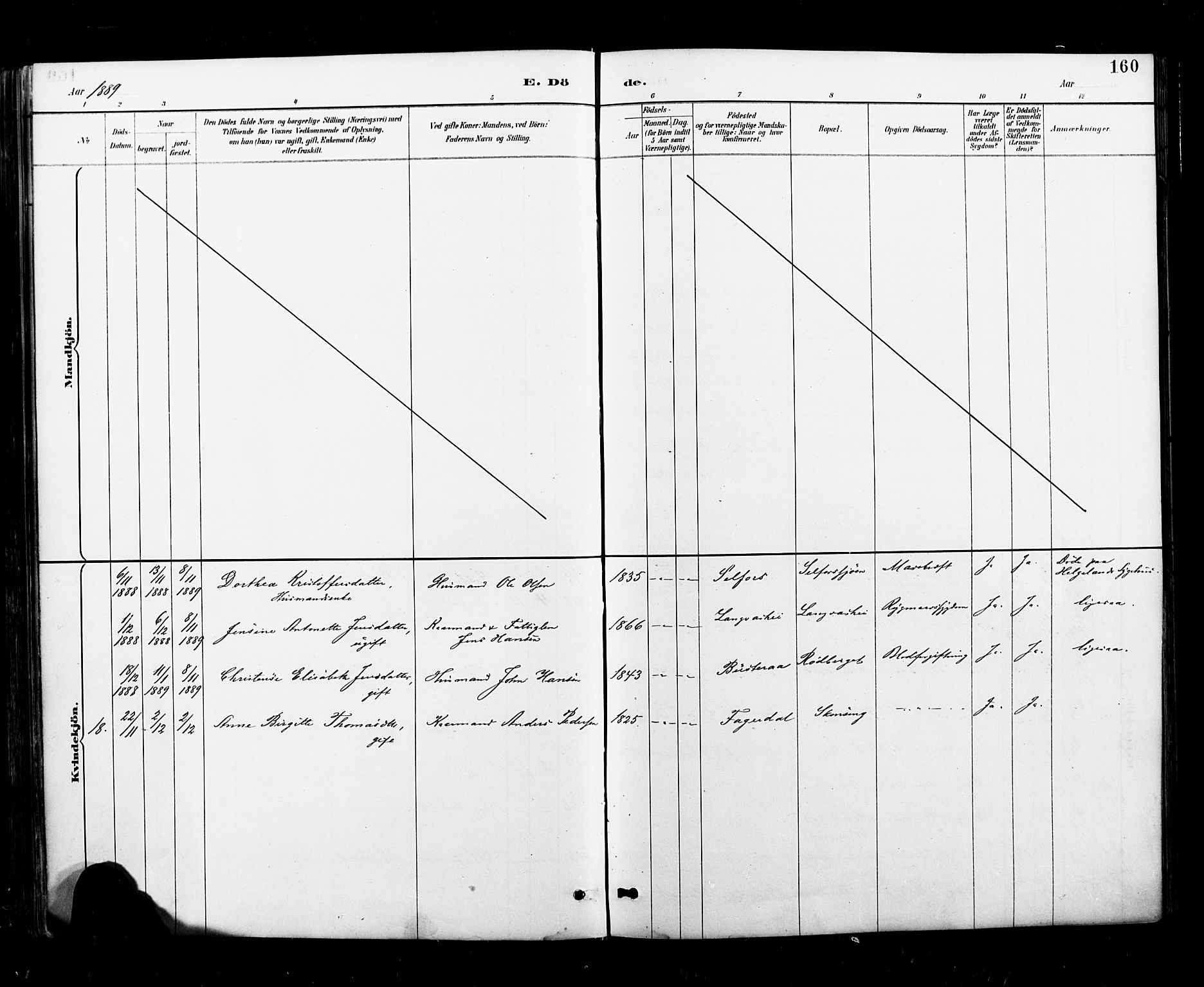 Ministerialprotokoller, klokkerbøker og fødselsregistre - Nordland, AV/SAT-A-1459/827/L0401: Parish register (official) no. 827A13, 1887-1905, p. 160