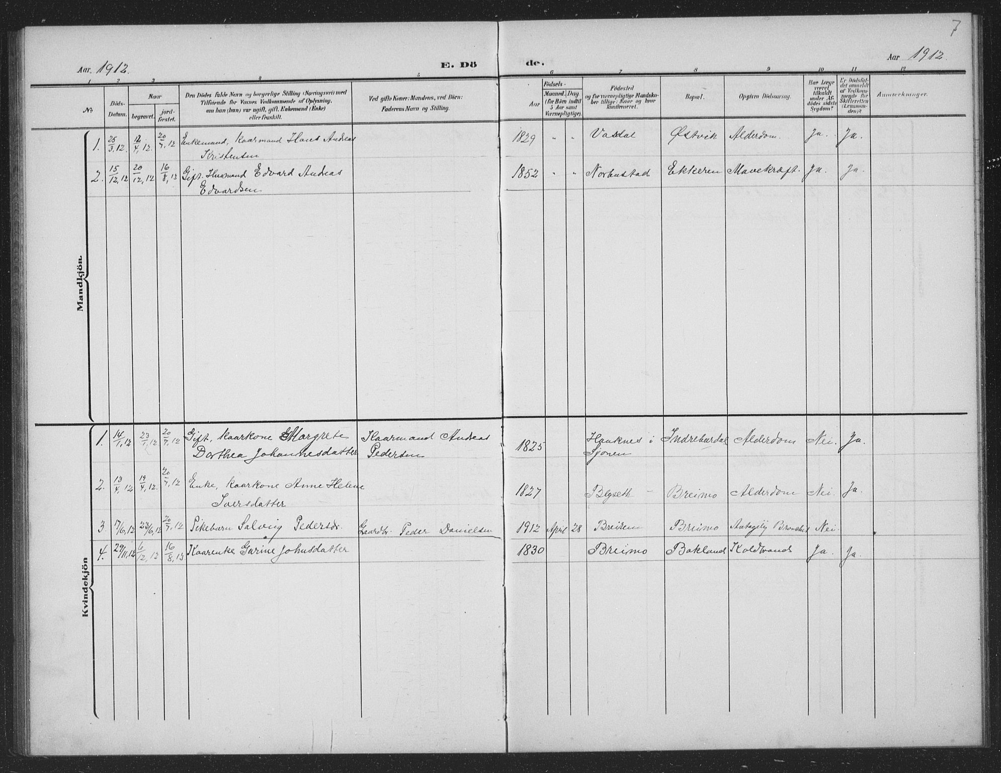 Ministerialprotokoller, klokkerbøker og fødselsregistre - Nordland, AV/SAT-A-1459/833/L0502: Parish register (copy) no. 833C01, 1906-1934, p. 7