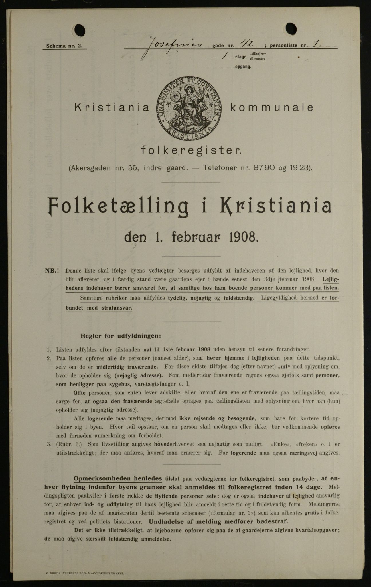 OBA, Municipal Census 1908 for Kristiania, 1908, p. 42556