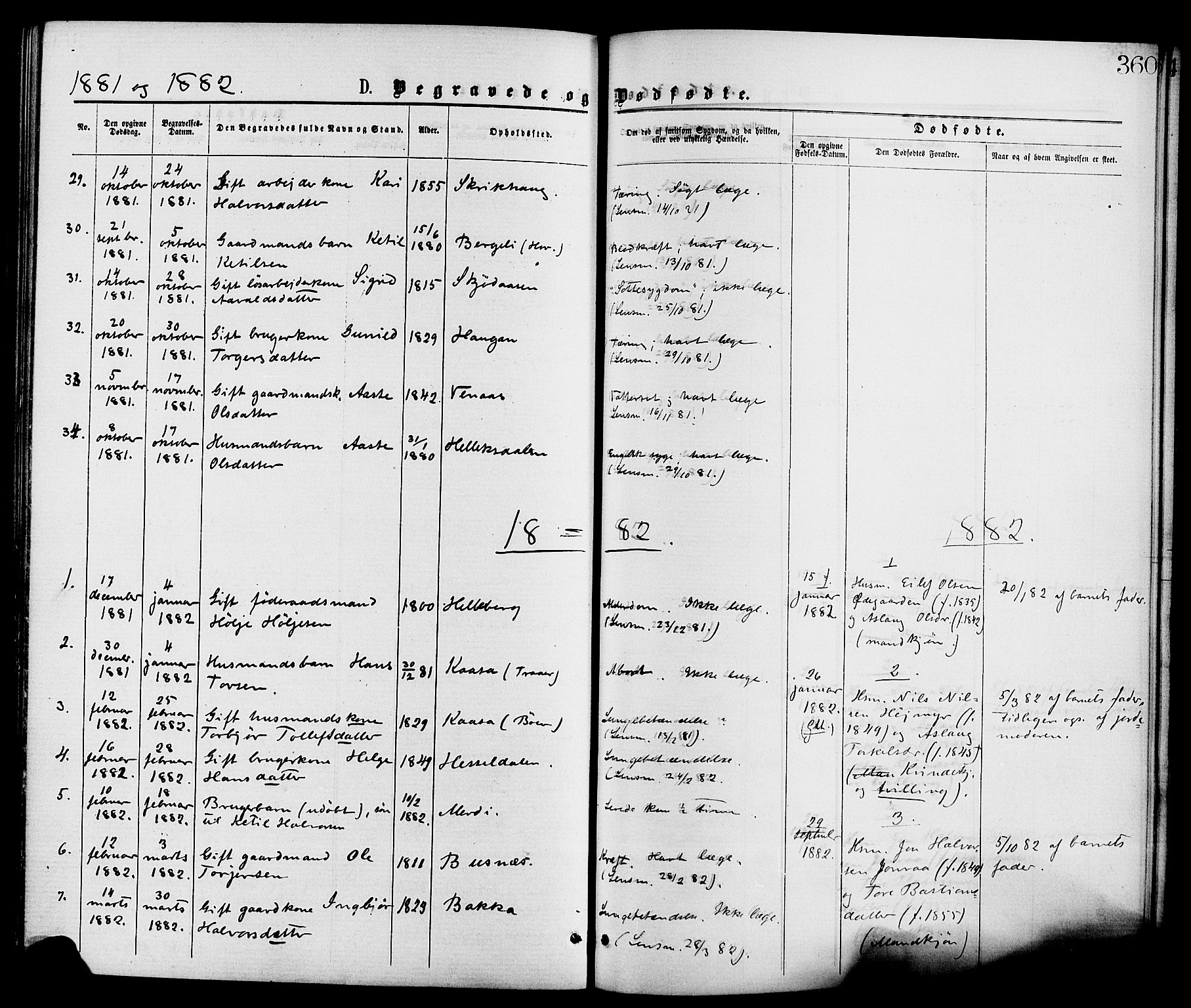 Gransherad kirkebøker, SAKO/A-267/F/Fa/L0004: Parish register (official) no. I 4, 1871-1886, p. 360