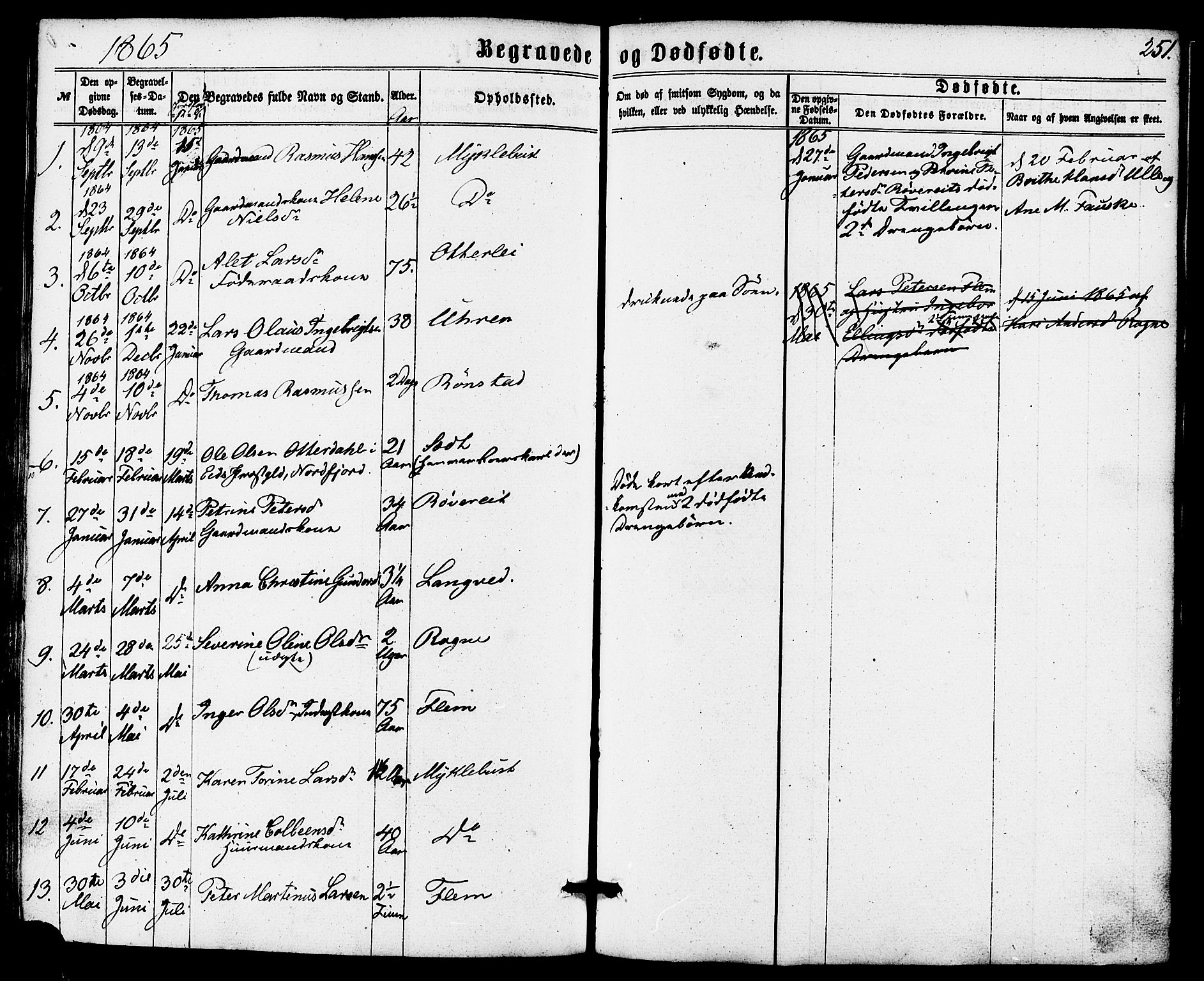 Ministerialprotokoller, klokkerbøker og fødselsregistre - Møre og Romsdal, SAT/A-1454/536/L0498: Parish register (official) no. 536A07, 1862-1875, p. 251