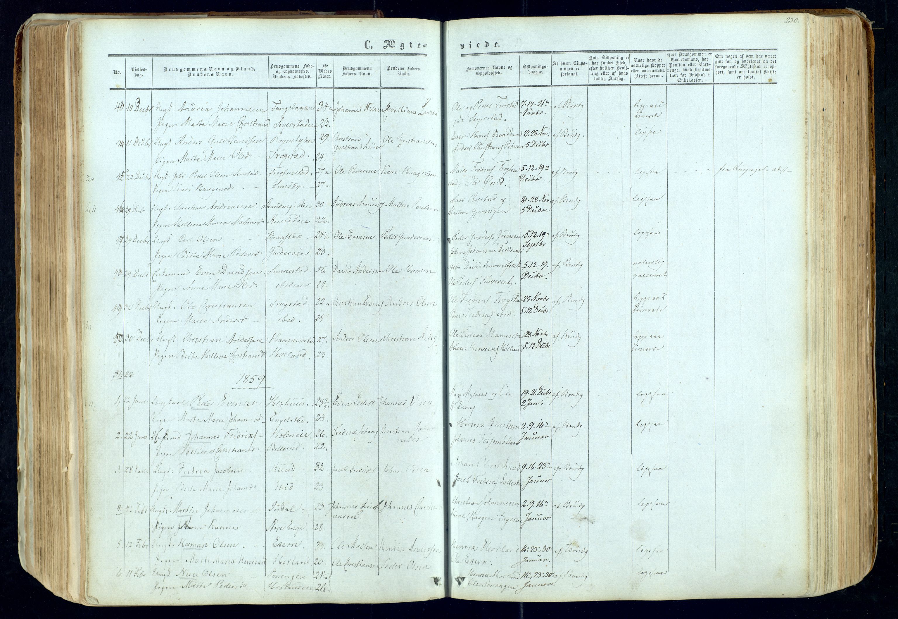 Østre Toten prestekontor, SAH/PREST-104/H/Ha/Haa/L0004: Parish register (official) no. 4, 1857-1865, p. 230