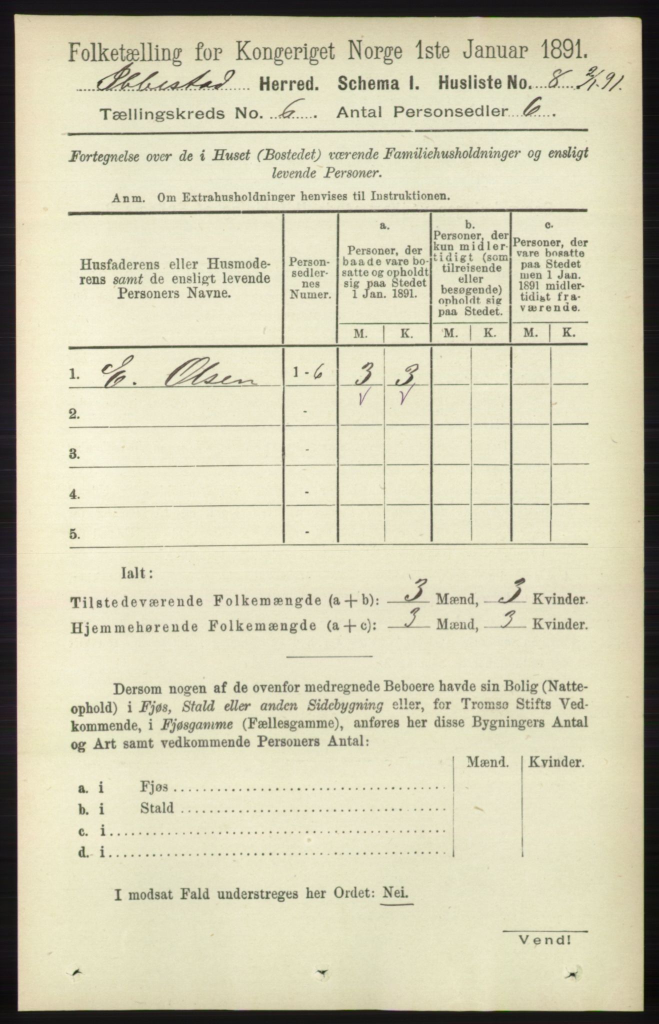 RA, 1891 census for 1917 Ibestad, 1891, p. 3492