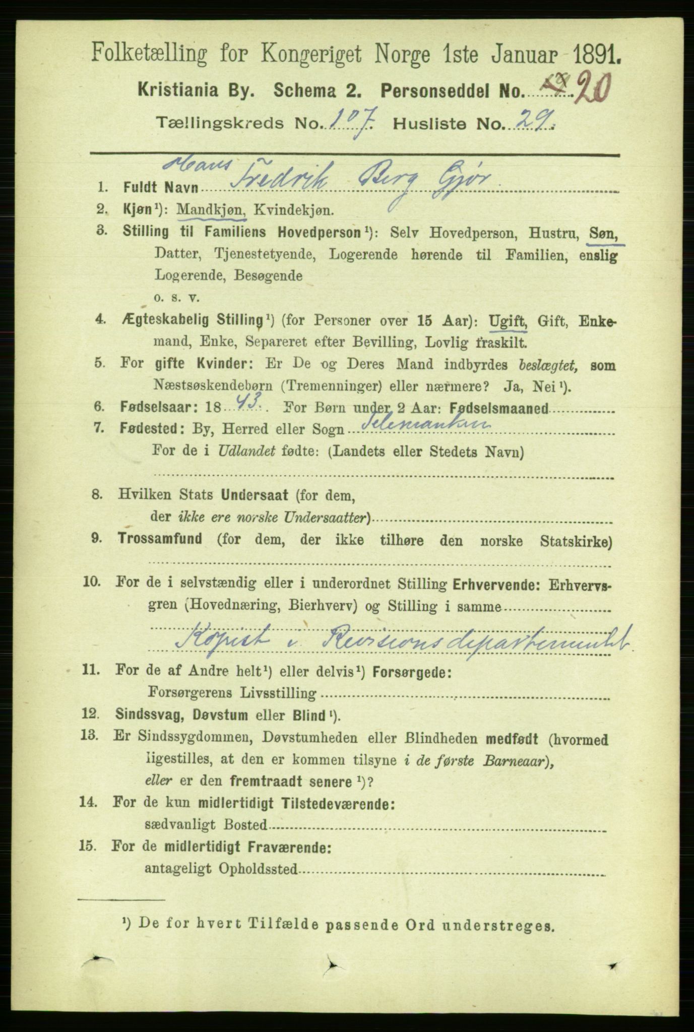 RA, 1891 census for 0301 Kristiania, 1891, p. 55091