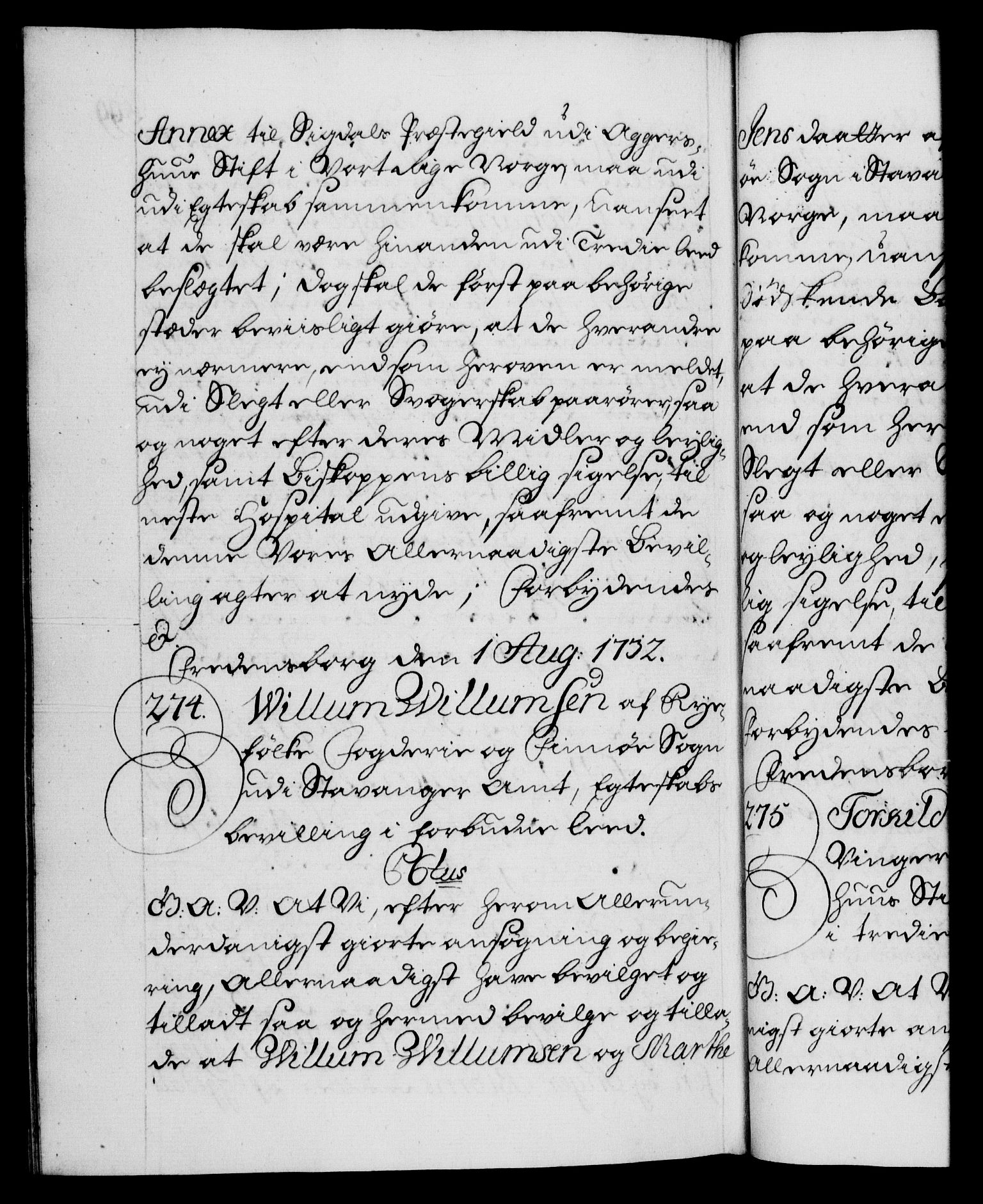 Danske Kanselli 1572-1799, AV/RA-EA-3023/F/Fc/Fca/Fcaa/L0027: Norske registre, 1730-1732, p. 599b