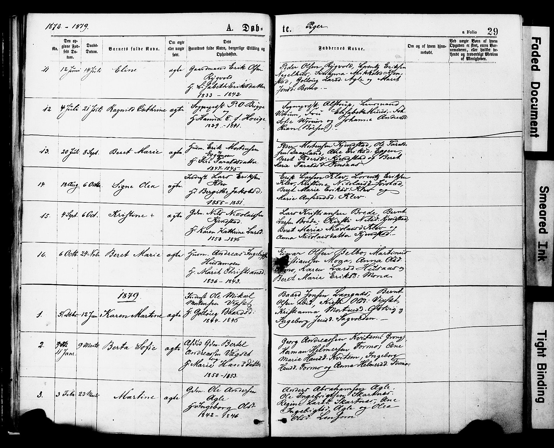 Ministerialprotokoller, klokkerbøker og fødselsregistre - Nord-Trøndelag, SAT/A-1458/749/L0473: Parish register (official) no. 749A07, 1873-1887, p. 29