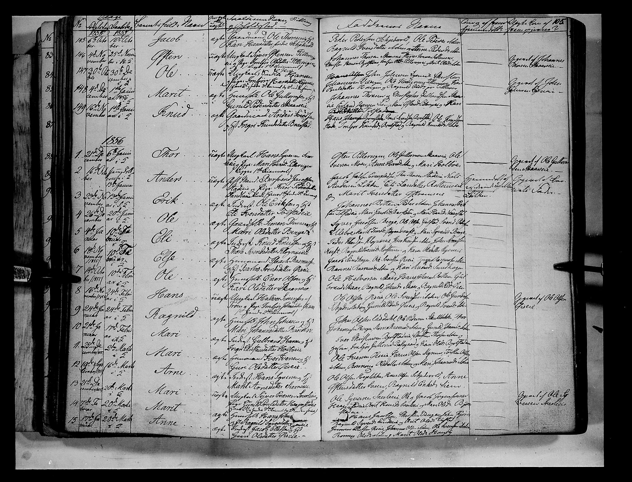 Vågå prestekontor, SAH/PREST-076/H/Ha/Haa/L0005: Parish register (official) no. 5 /1, 1842-1856, p. 105