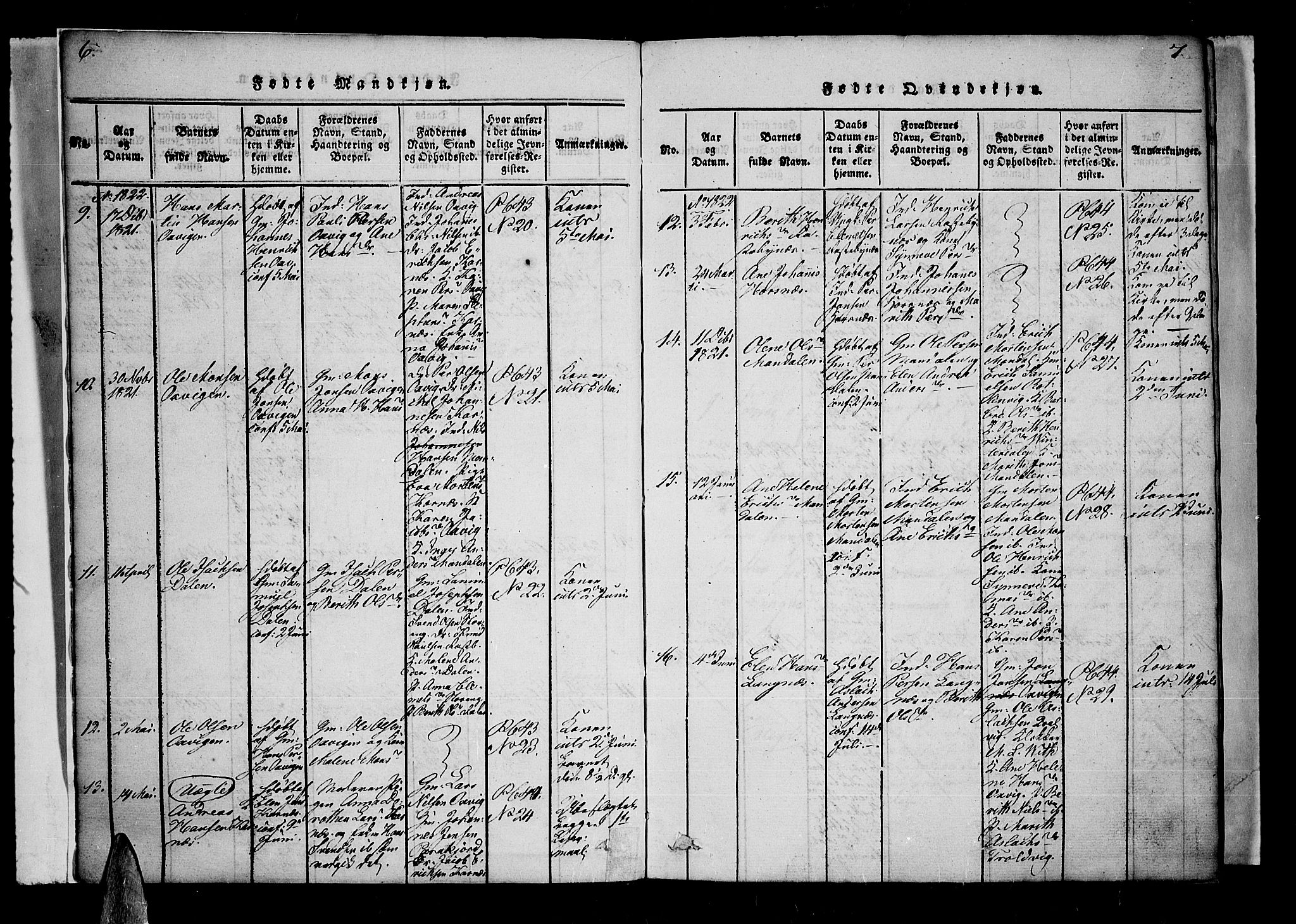 Lyngen sokneprestembete, AV/SATØ-S-1289/H/He/Hea/L0003kirke: Parish register (official) no. 3, 1822-1838, p. 6-7