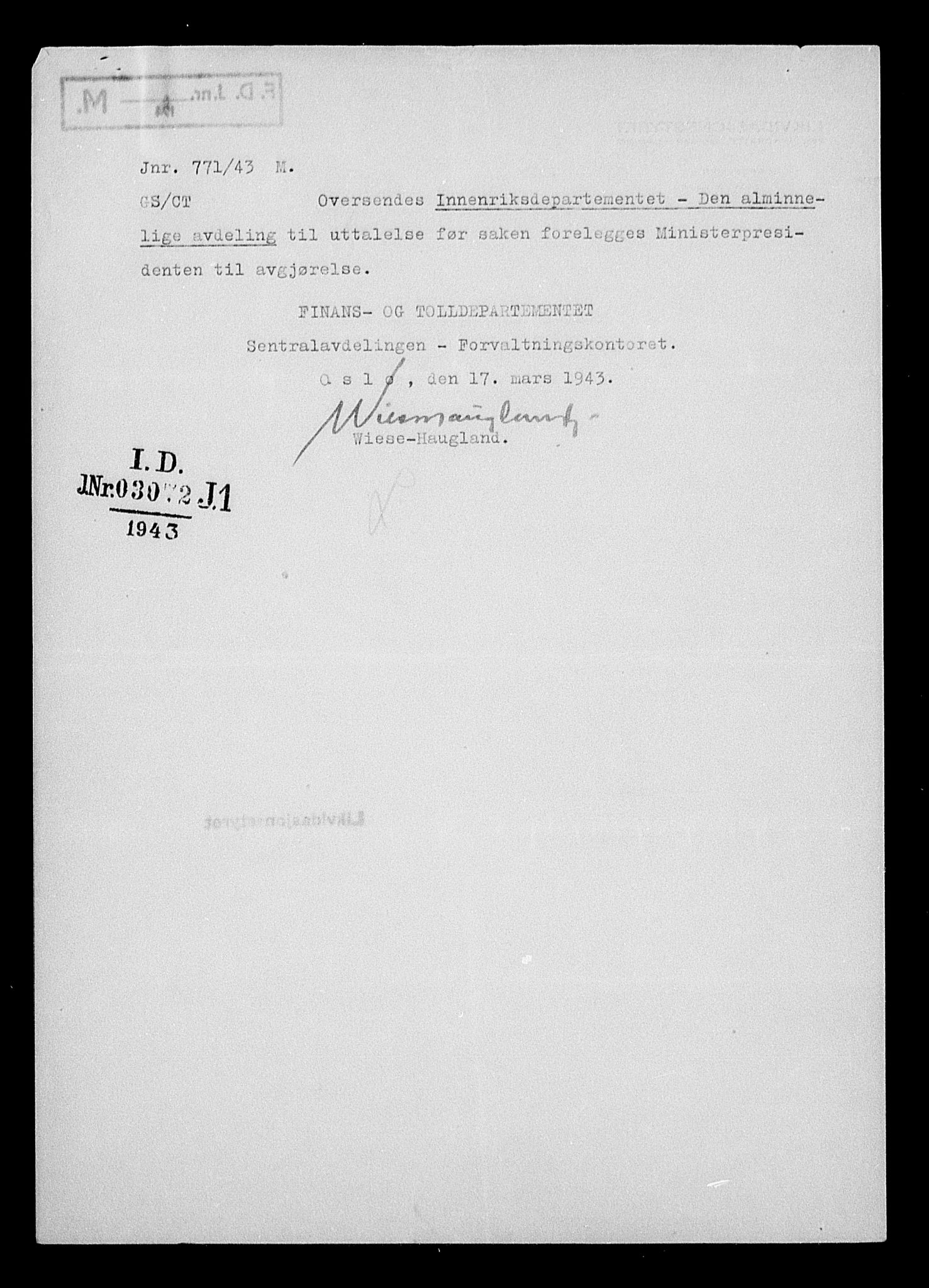 Justisdepartementet, Tilbakeføringskontoret for inndratte formuer, AV/RA-S-1564/H/Hc/Hcc/L0954: --, 1945-1947, p. 226