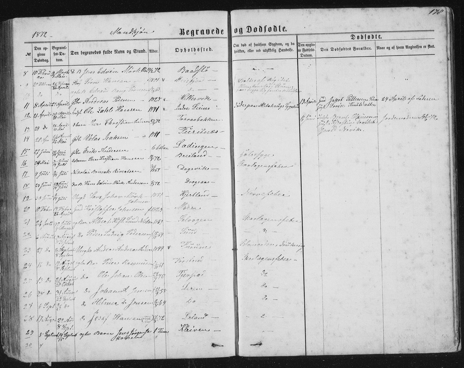 Ministerialprotokoller, klokkerbøker og fødselsregistre - Nordland, AV/SAT-A-1459/831/L0476: Parish register (copy) no. 831C03, 1866-1877, p. 178