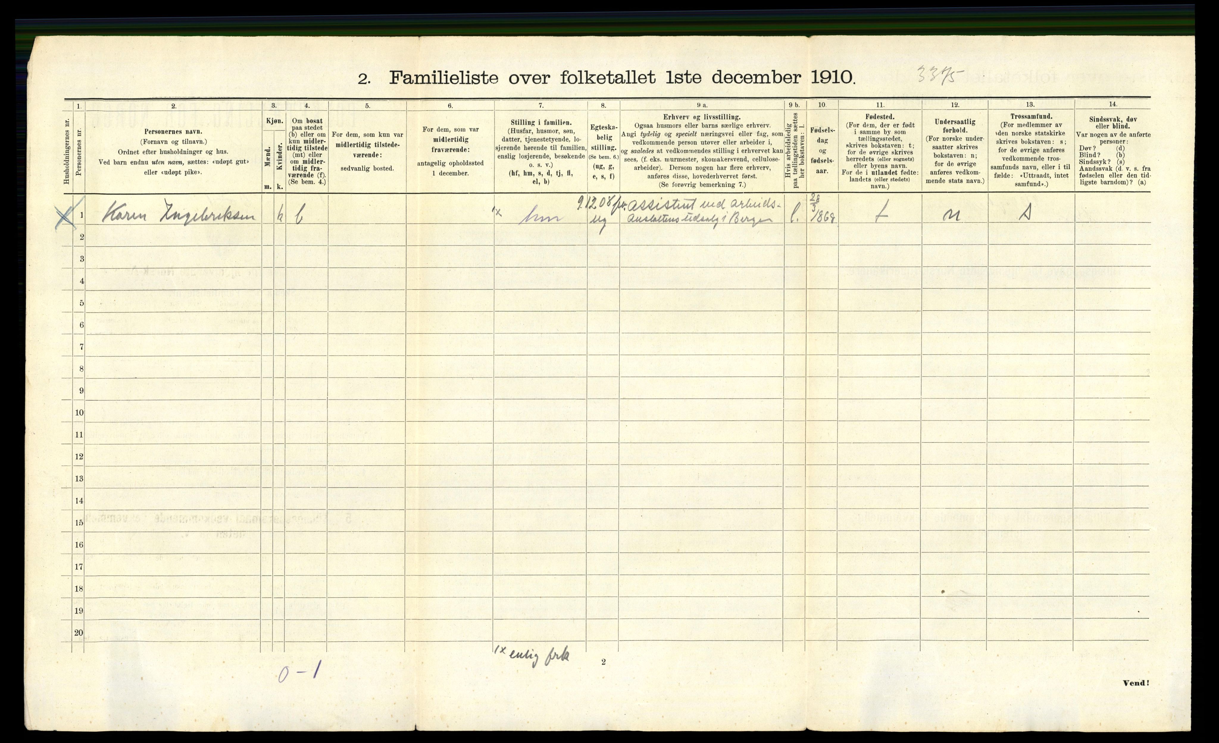 RA, 1910 census for Bergen, 1910, p. 6786