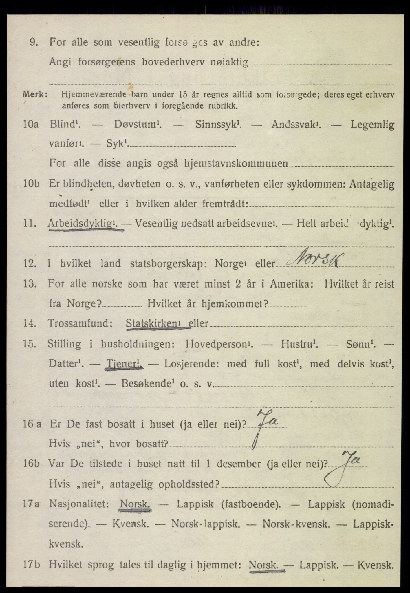 SAT, 1920 census for Nordvik, 1920, p. 1773