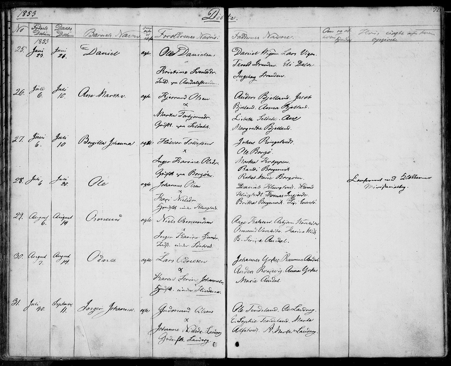 Nedstrand sokneprestkontor, AV/SAST-A-101841/01/IV: Parish register (official) no. A 8, 1839-1860, p. 33