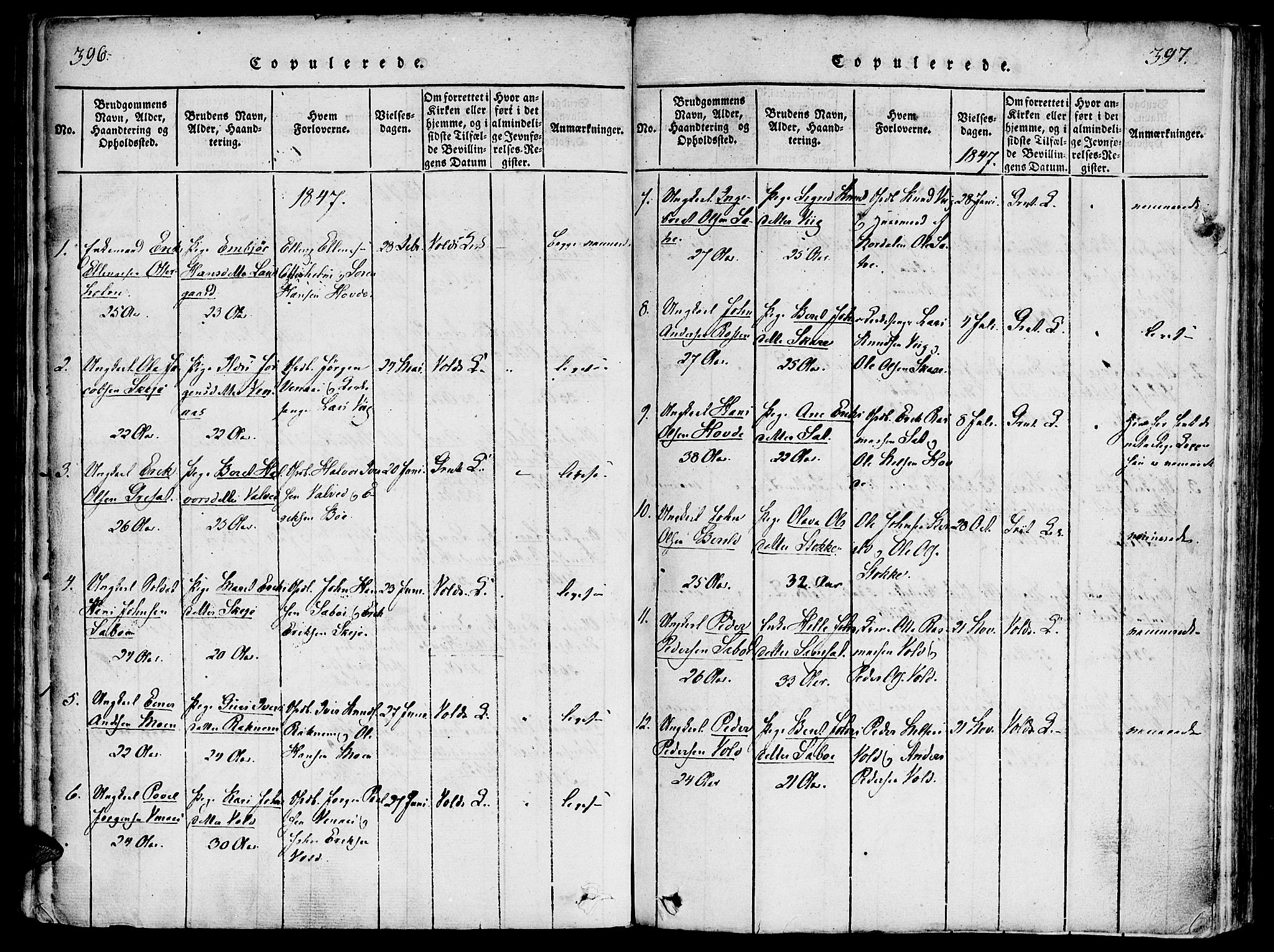 Ministerialprotokoller, klokkerbøker og fødselsregistre - Møre og Romsdal, SAT/A-1454/543/L0561: Parish register (official) no. 543A01, 1818-1853, p. 396-397