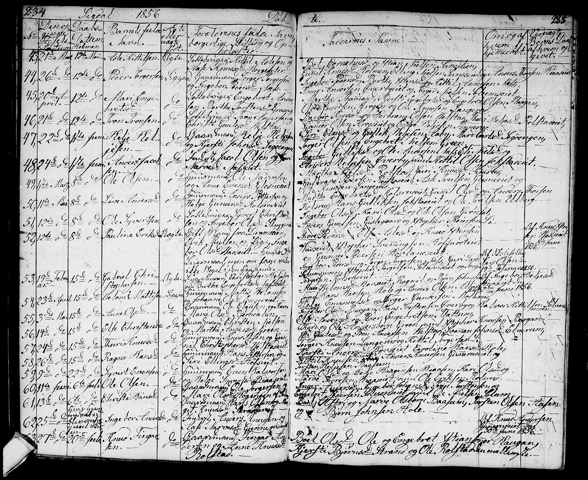 Sigdal kirkebøker, AV/SAKO-A-245/G/Ga/L0002: Parish register (copy) no. I 2, 1835-1856, p. 234-235