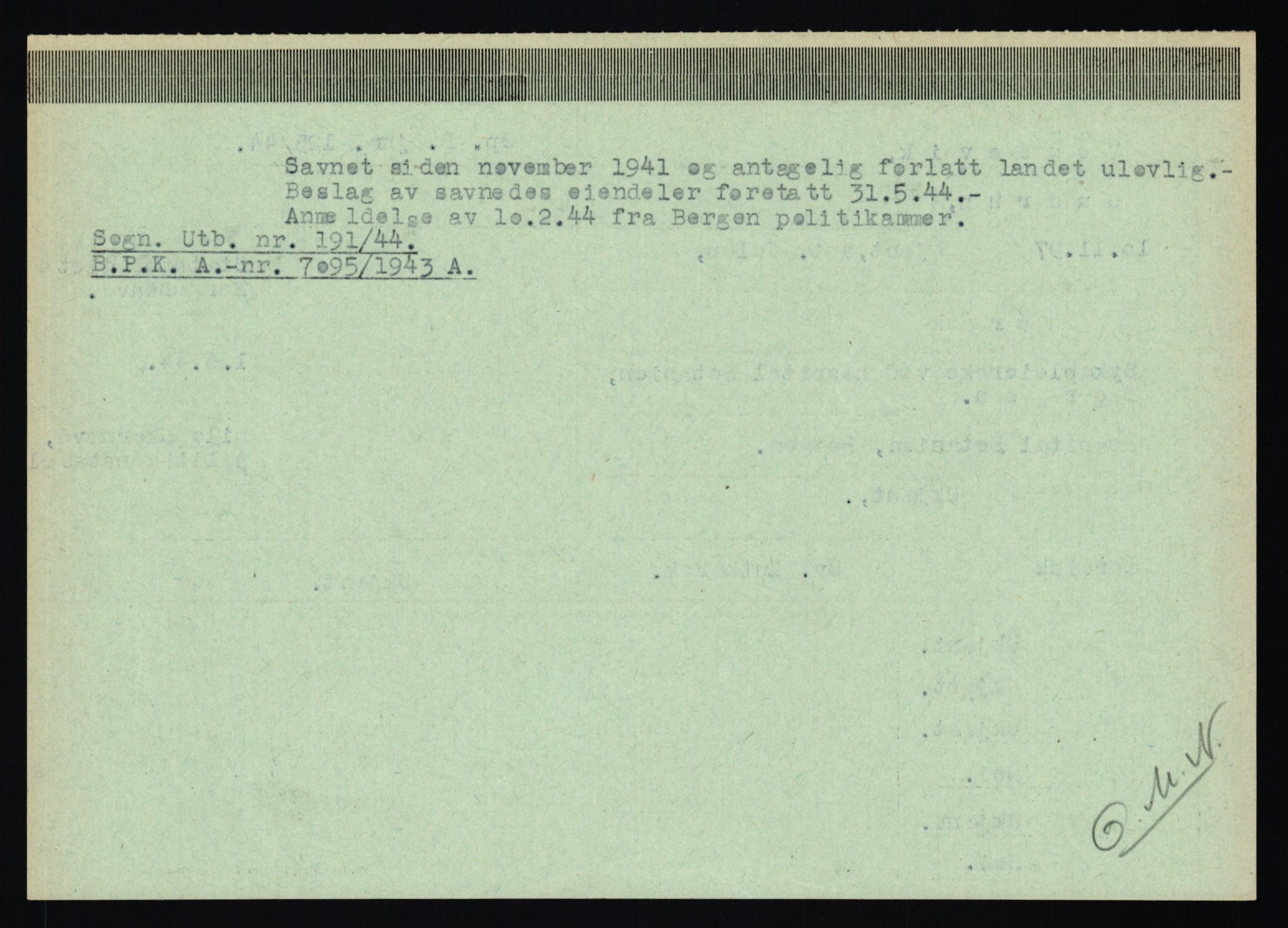 Statspolitiet - Hovedkontoret / Osloavdelingen, AV/RA-S-1329/C/Ca/L0016: Uberg - Øystese, 1943-1945, p. 741
