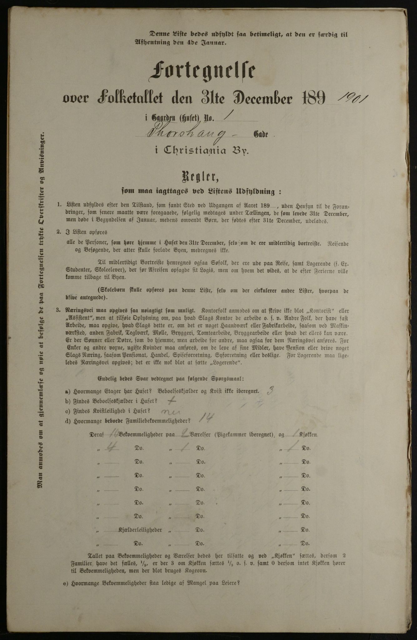OBA, Municipal Census 1901 for Kristiania, 1901, p. 17584