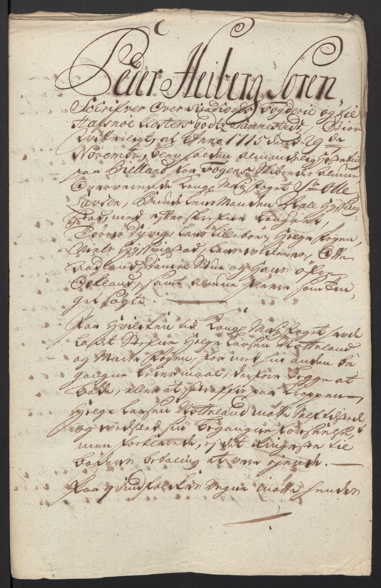 Rentekammeret inntil 1814, Reviderte regnskaper, Fogderegnskap, AV/RA-EA-4092/R48/L2991: Fogderegnskap Sunnhordland og Hardanger, 1715, p. 190