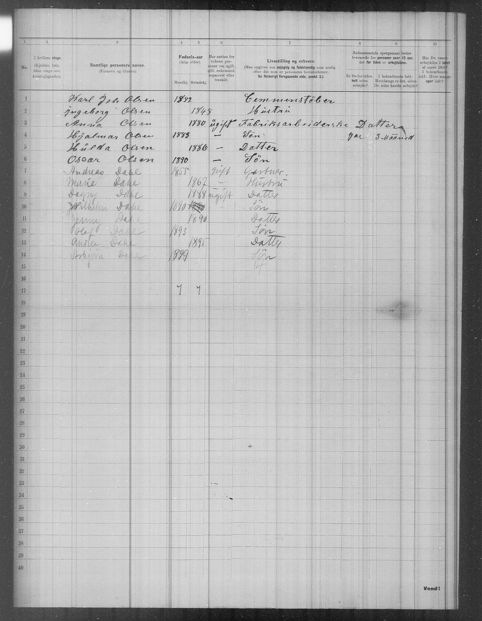 OBA, Municipal Census 1902 for Kristiania, 1902, p. 2360