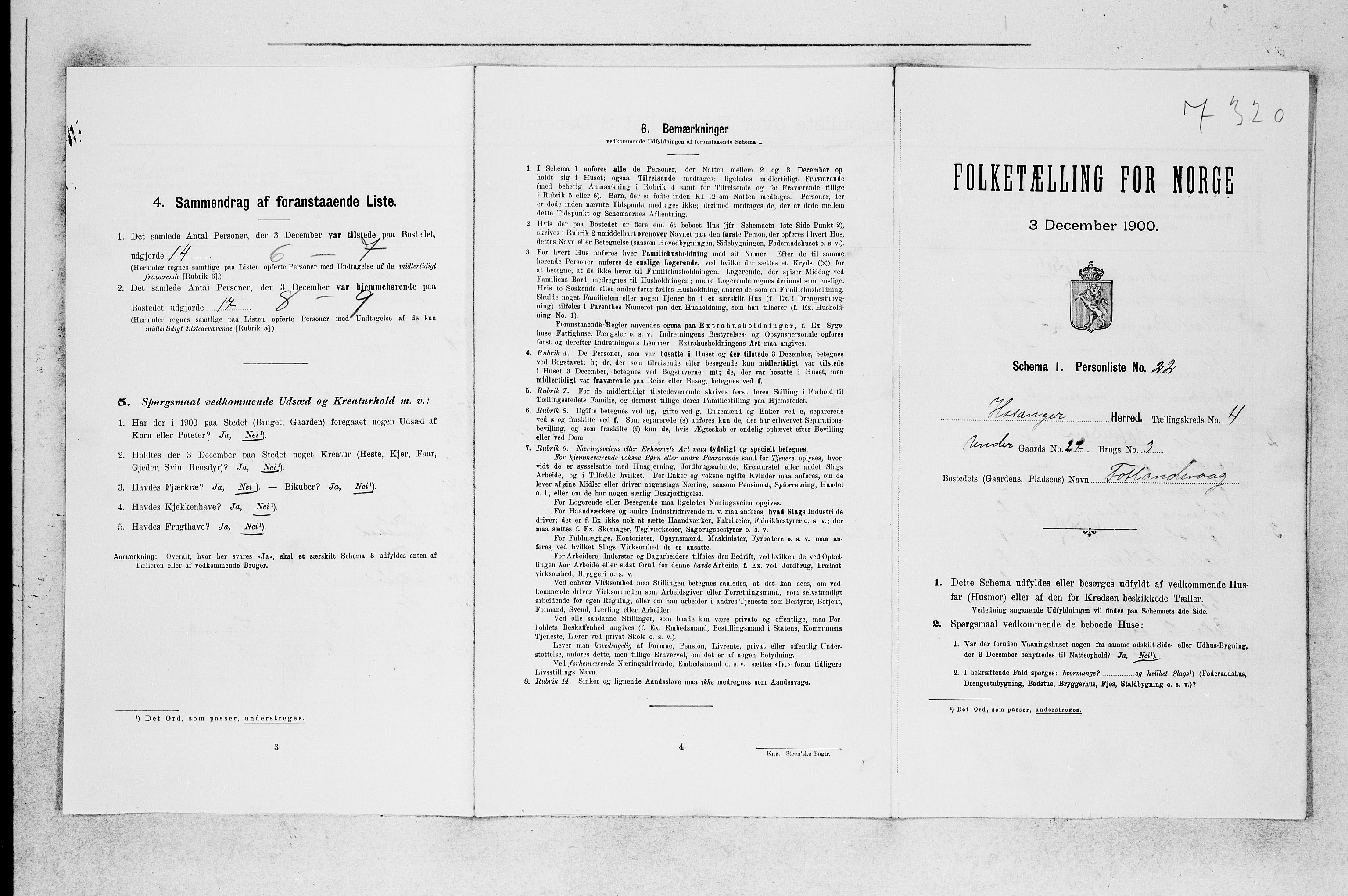 SAB, 1900 census for Hosanger, 1900, p. 355