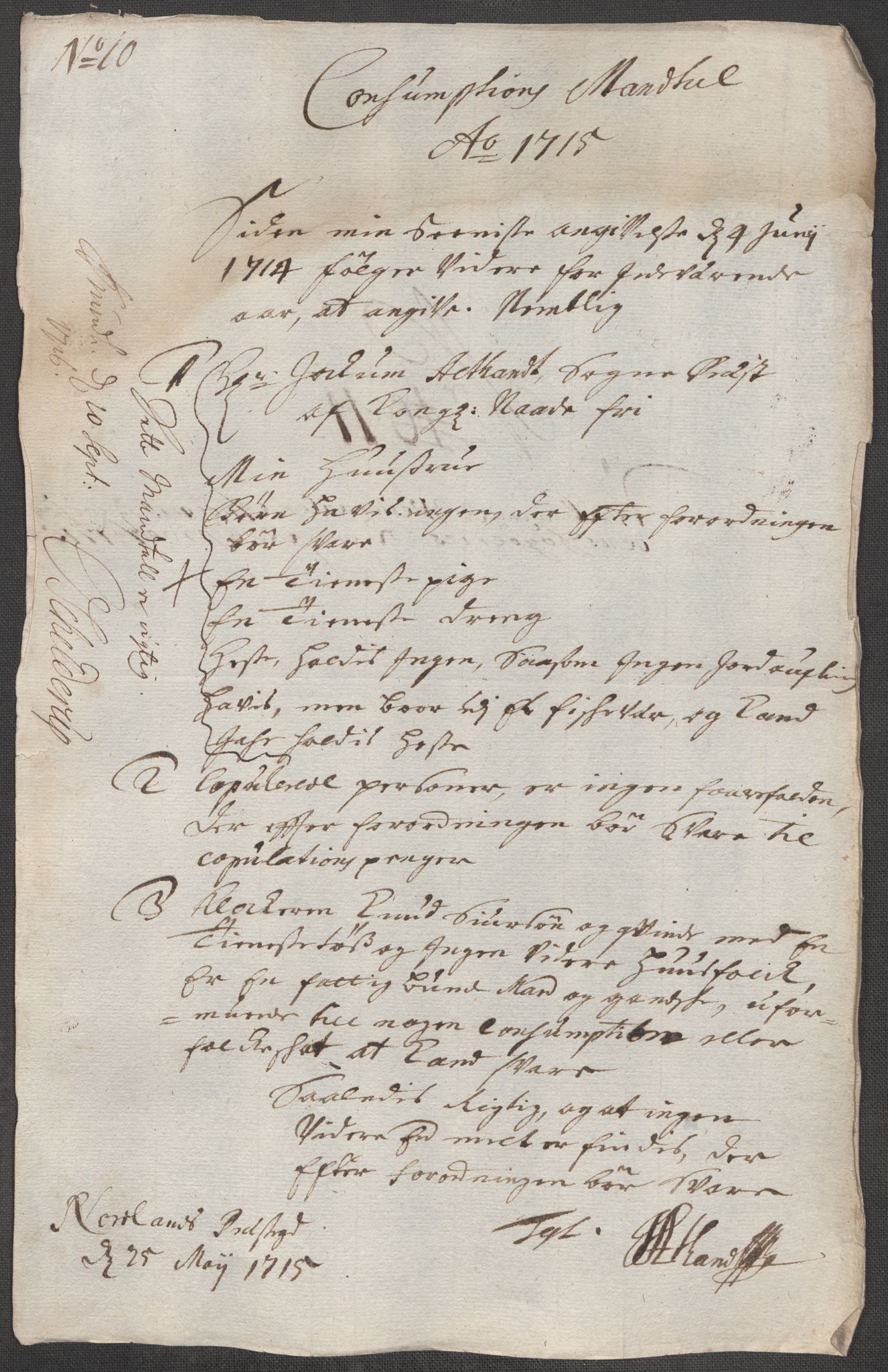 Rentekammeret inntil 1814, Reviderte regnskaper, Fogderegnskap, AV/RA-EA-4092/R67/L4681: Fogderegnskap Vesterålen, Andenes og Lofoten, 1715, p. 96