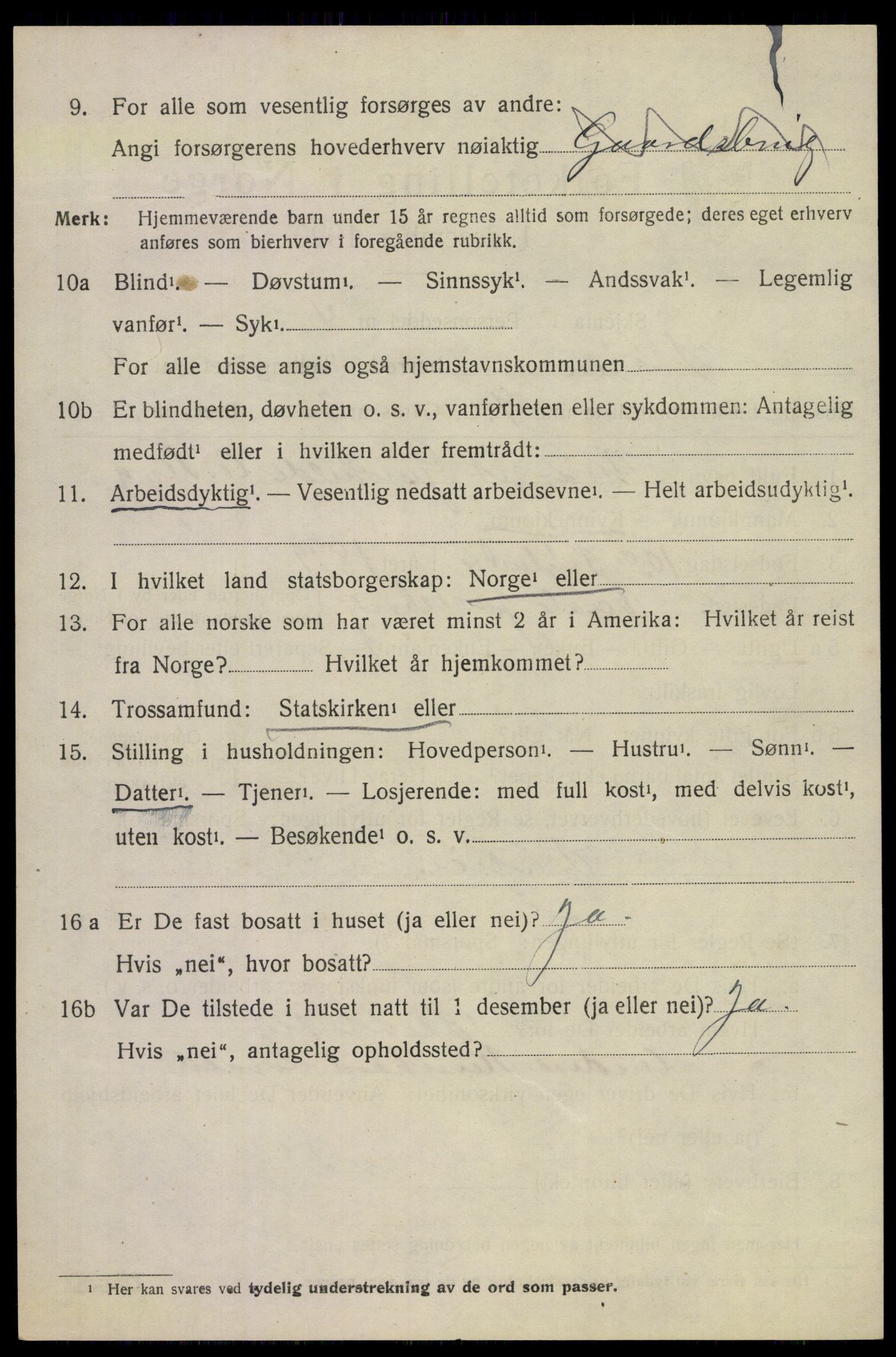 SAKO, 1920 census for Botne, 1920, p. 3684