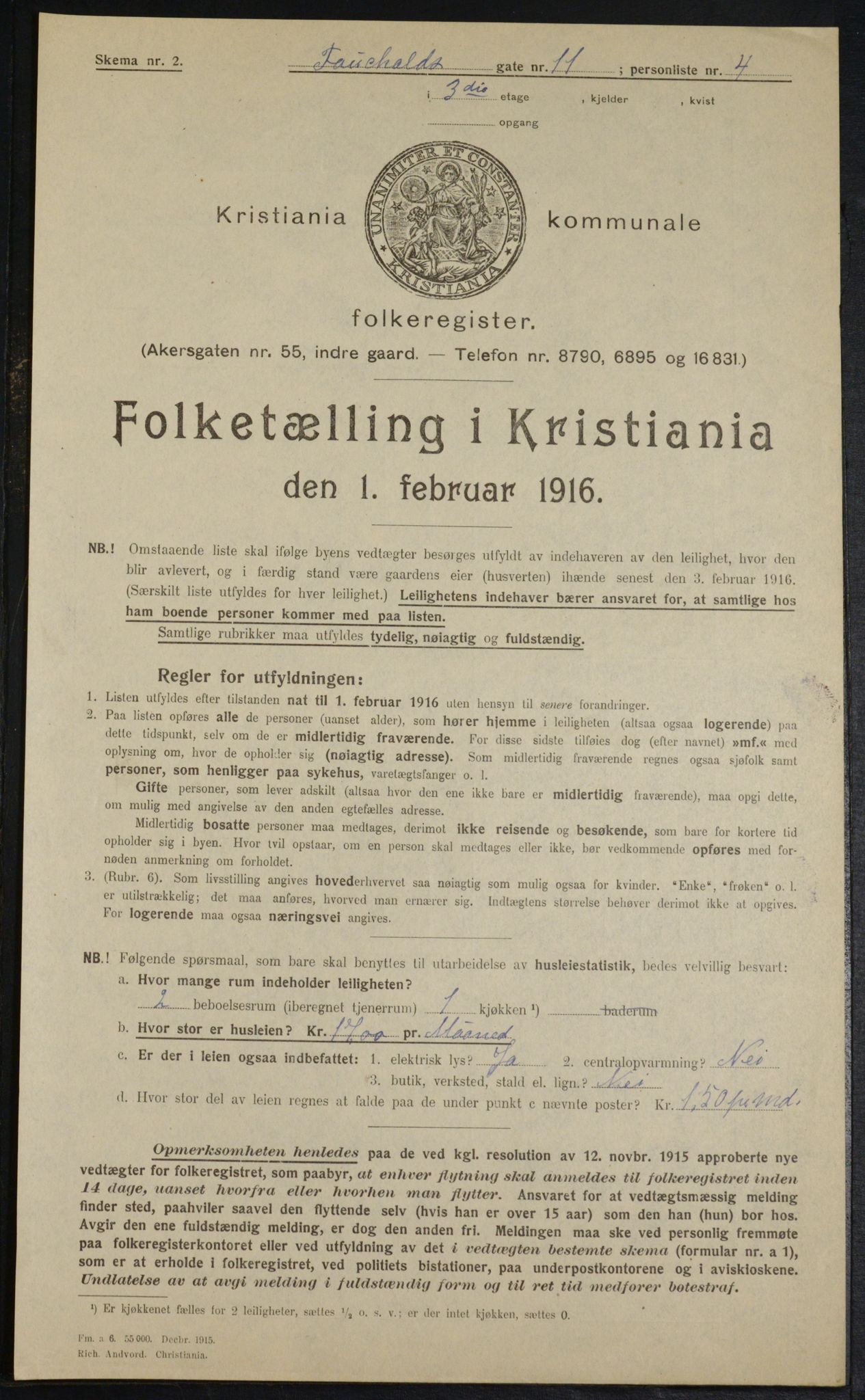 OBA, Municipal Census 1916 for Kristiania, 1916, p. 24333