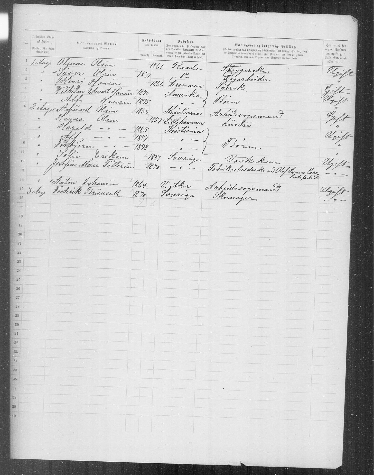 OBA, Municipal Census 1899 for Kristiania, 1899, p. 7389