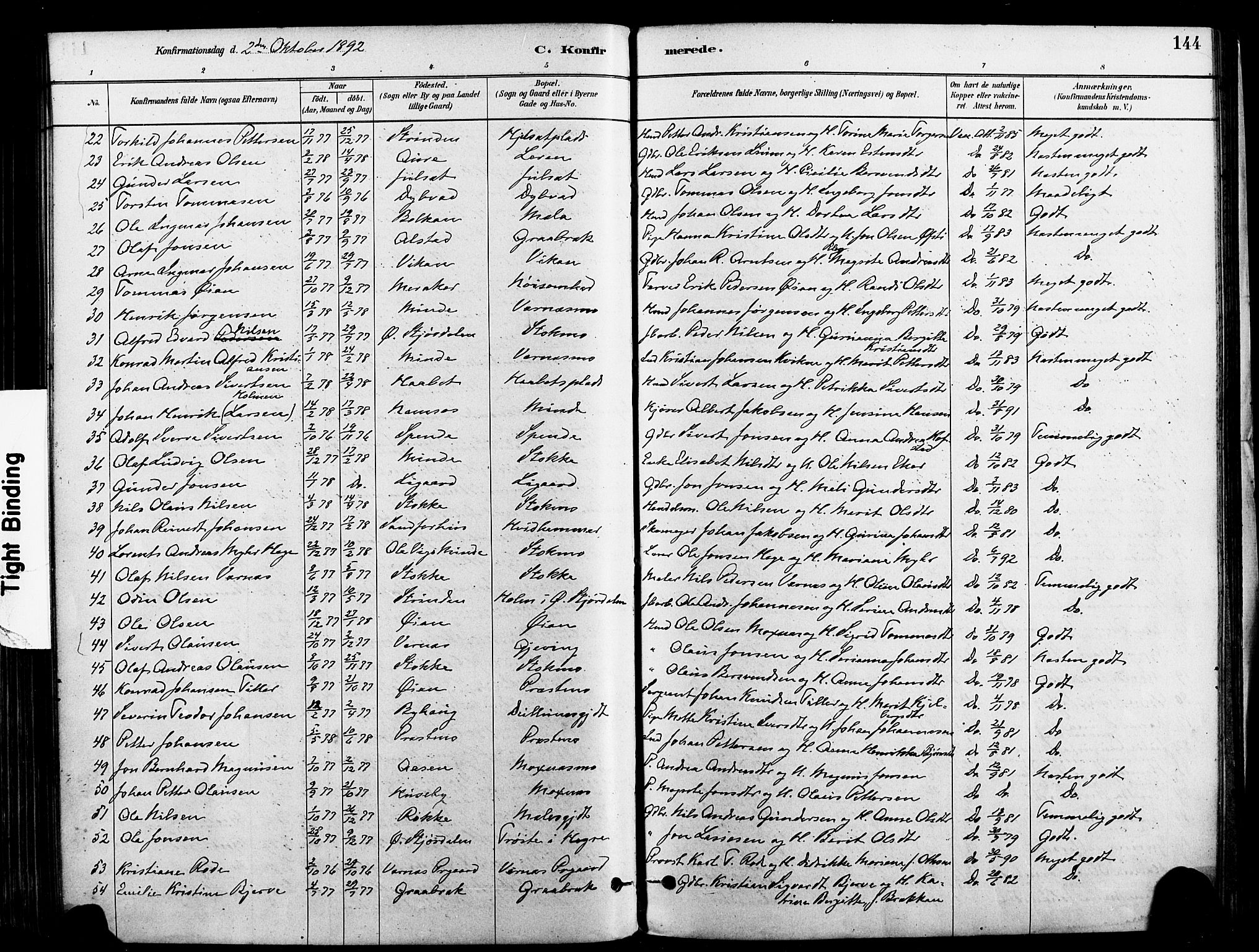 Ministerialprotokoller, klokkerbøker og fødselsregistre - Nord-Trøndelag, AV/SAT-A-1458/709/L0077: Parish register (official) no. 709A17, 1880-1895, p. 144