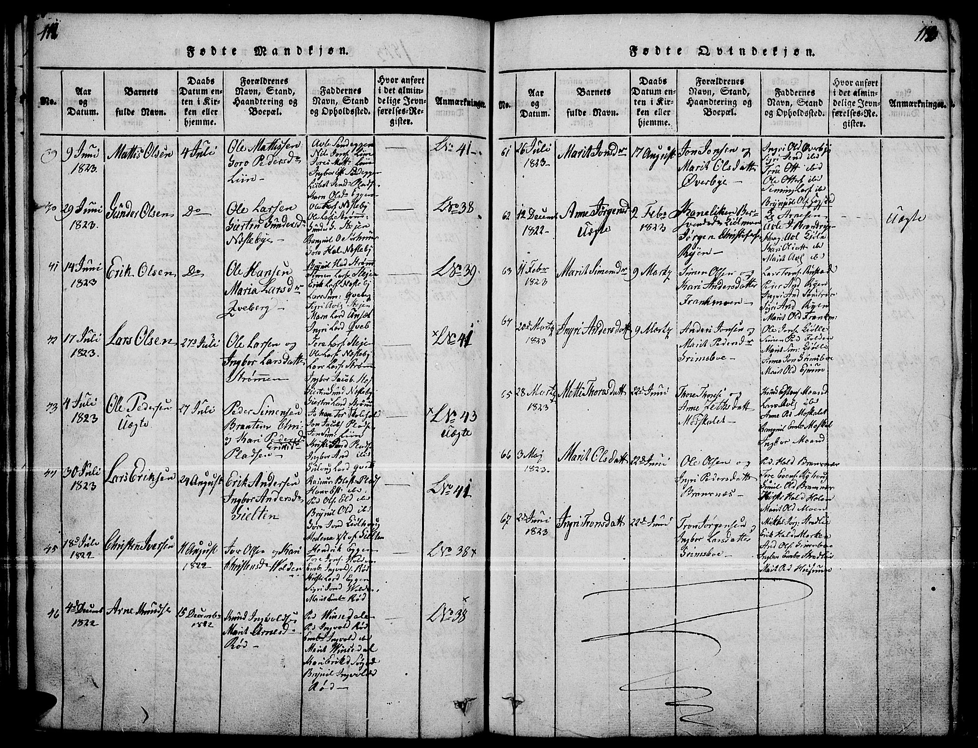 Tynset prestekontor, AV/SAH-PREST-058/H/Ha/Haa/L0018: Parish register (official) no. 18, 1815-1829, p. 112-113