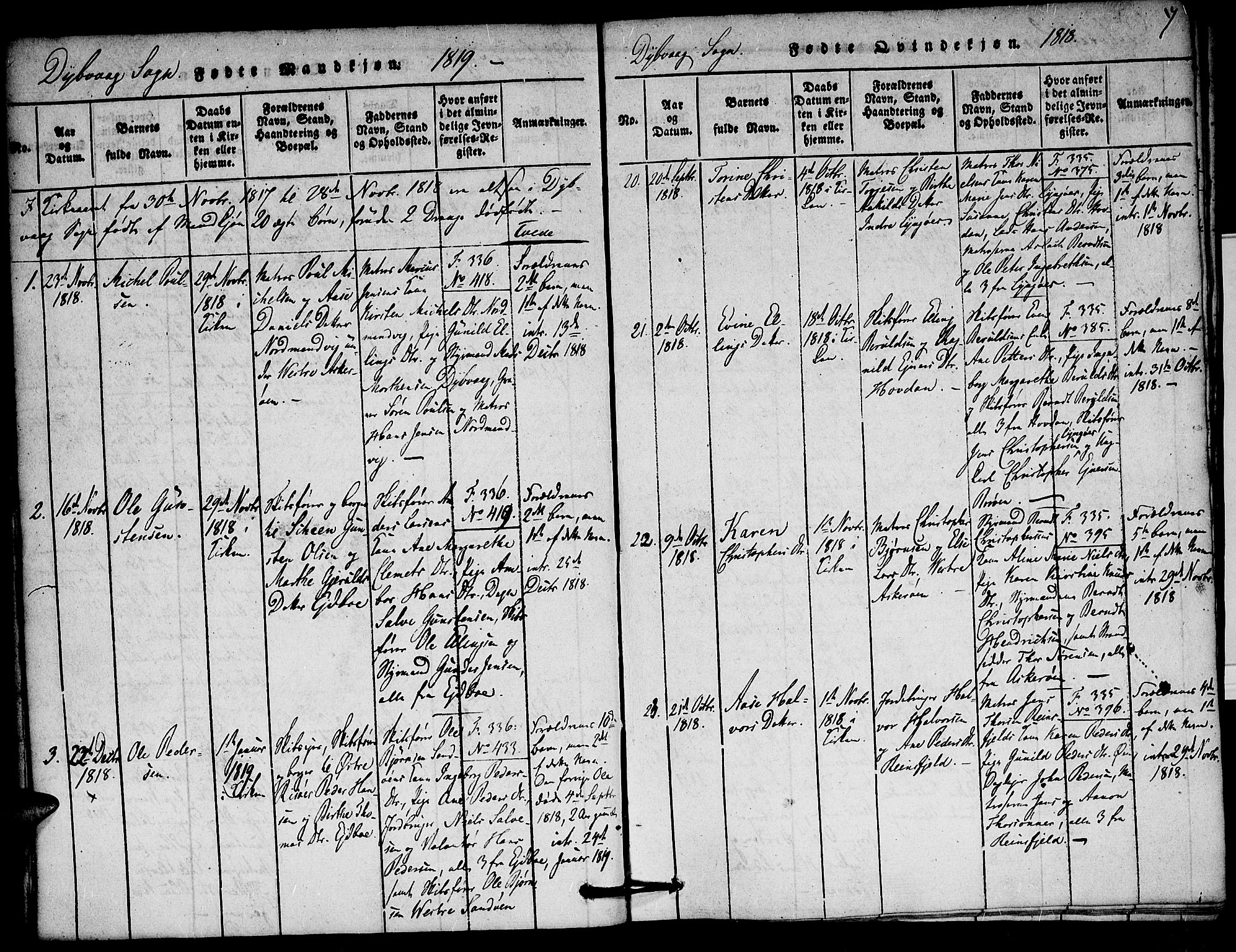 Dypvåg sokneprestkontor, AV/SAK-1111-0007/F/Fa/Faa/L0003: Parish register (official) no. A 3 /1, 1817-1824, p. 17