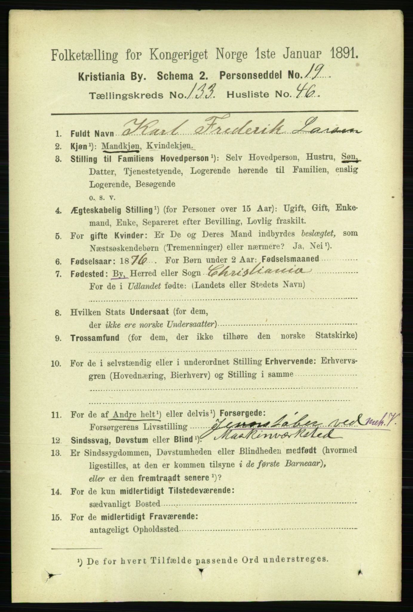 RA, 1891 census for 0301 Kristiania, 1891, p. 73242
