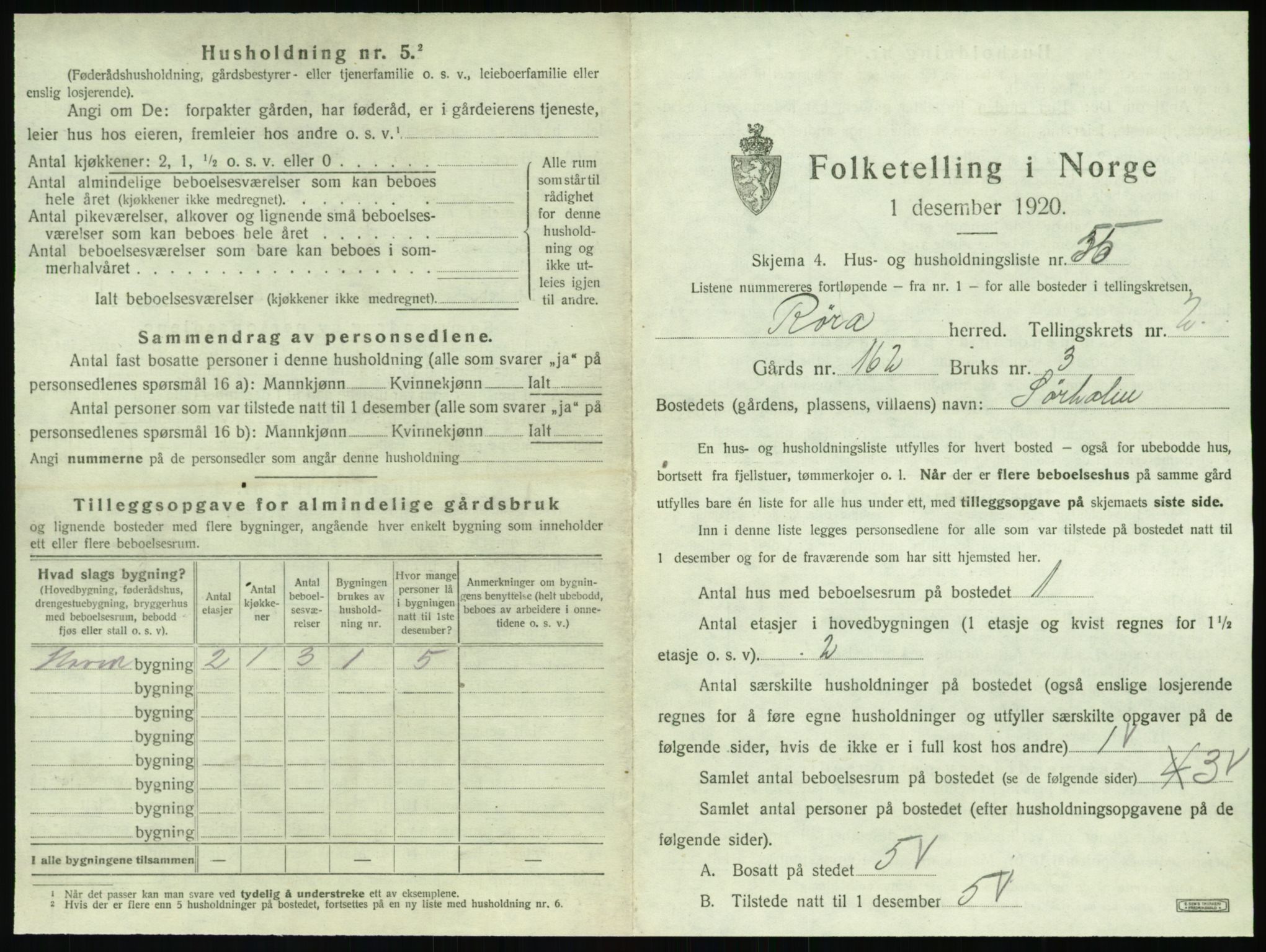 SAT, 1920 census for Røra, 1920, p. 337