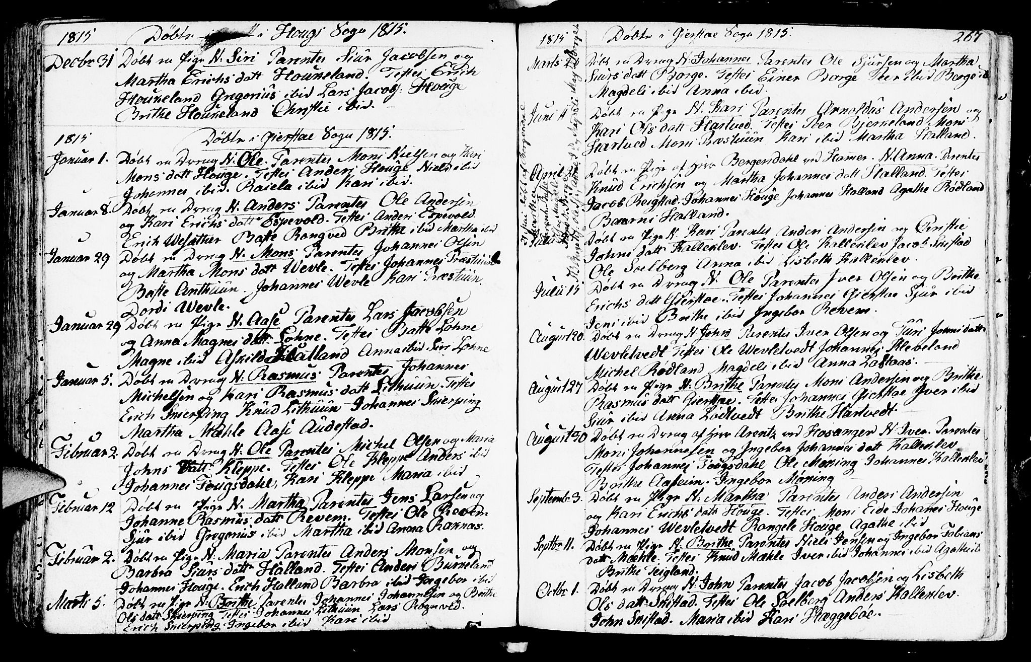 Haus sokneprestembete, SAB/A-75601/H/Haa: Parish register (official) no. A 11, 1796-1816, p. 267