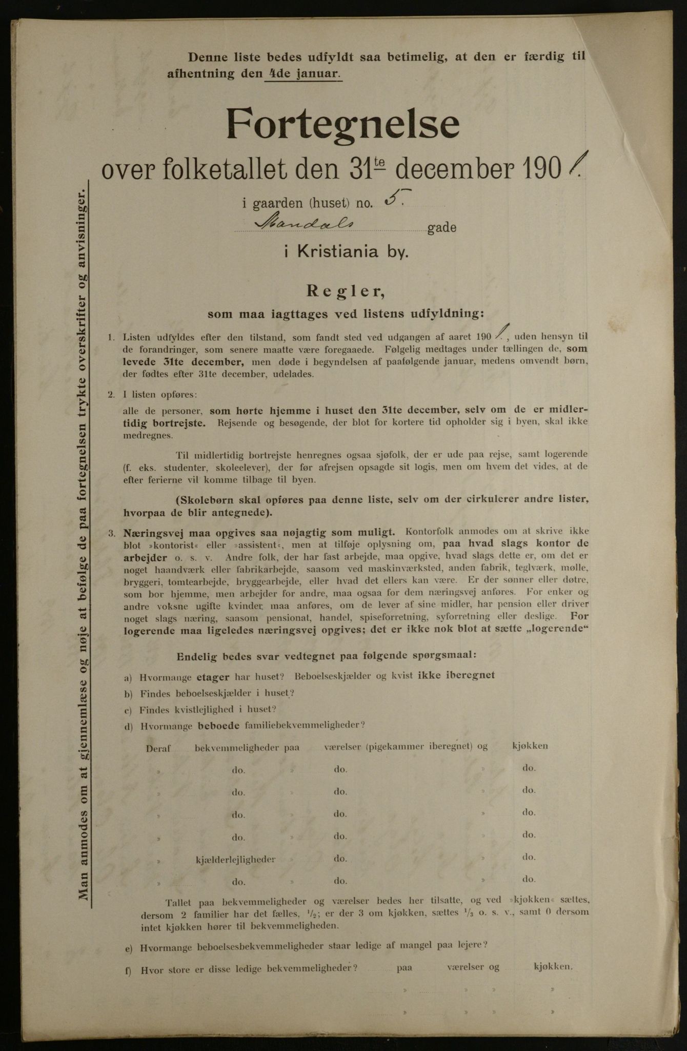 OBA, Municipal Census 1901 for Kristiania, 1901, p. 9276