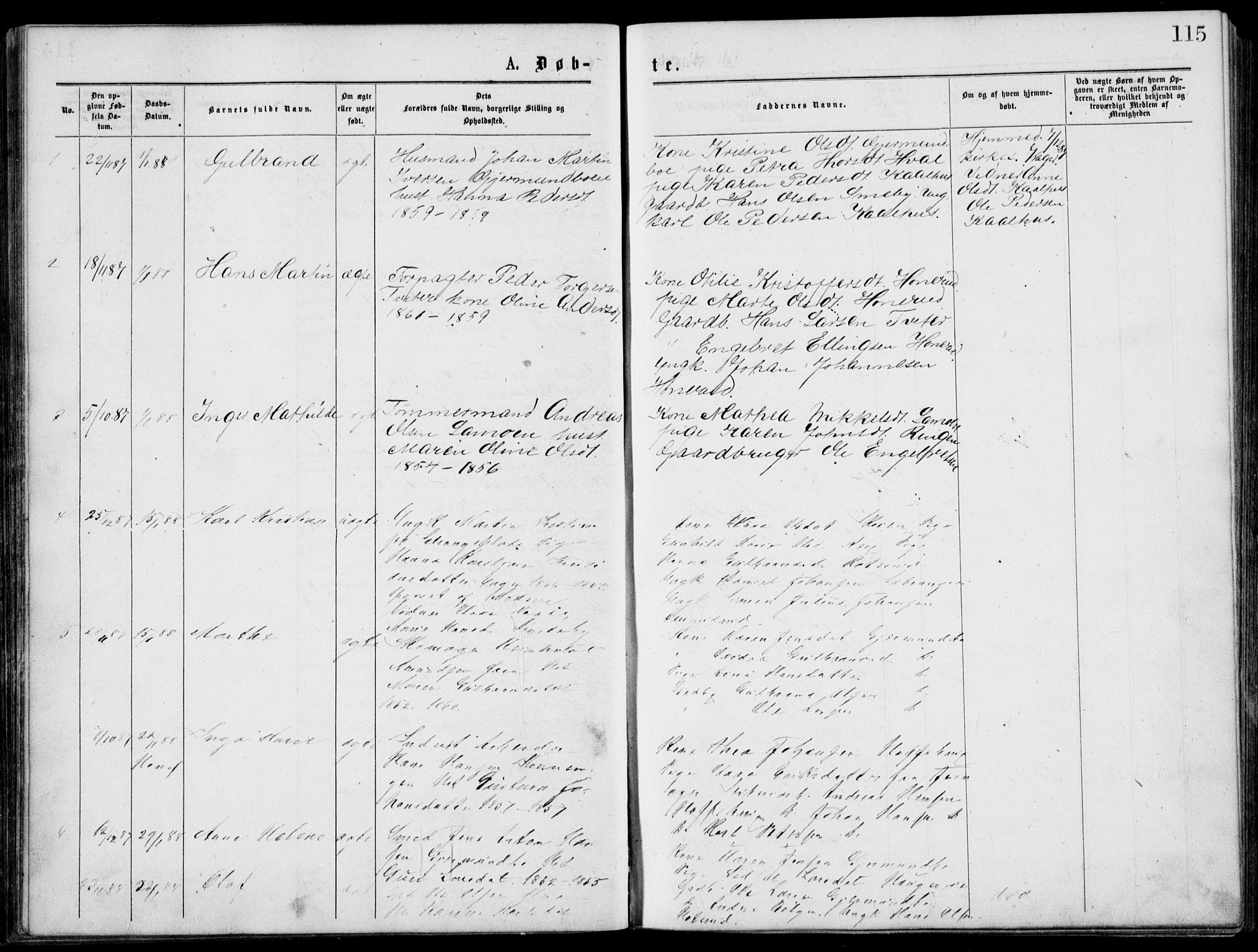 Norderhov kirkebøker, SAKO/A-237/G/Gb/L0001: Parish register (copy) no. II 1, 1876-1899, p. 115