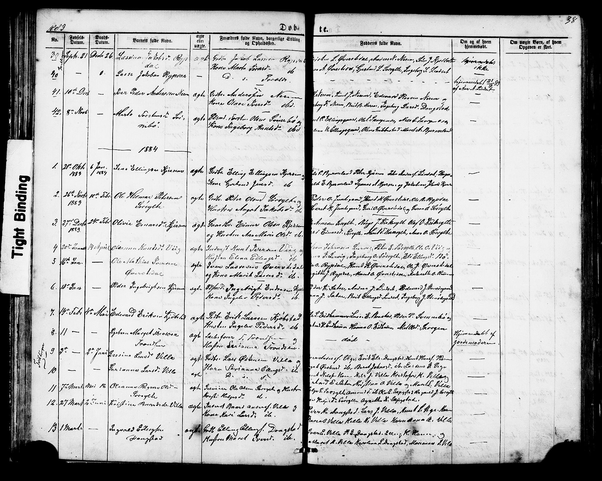 Ministerialprotokoller, klokkerbøker og fødselsregistre - Møre og Romsdal, SAT/A-1454/541/L0547: Parish register (copy) no. 541C02, 1867-1921, p. 38