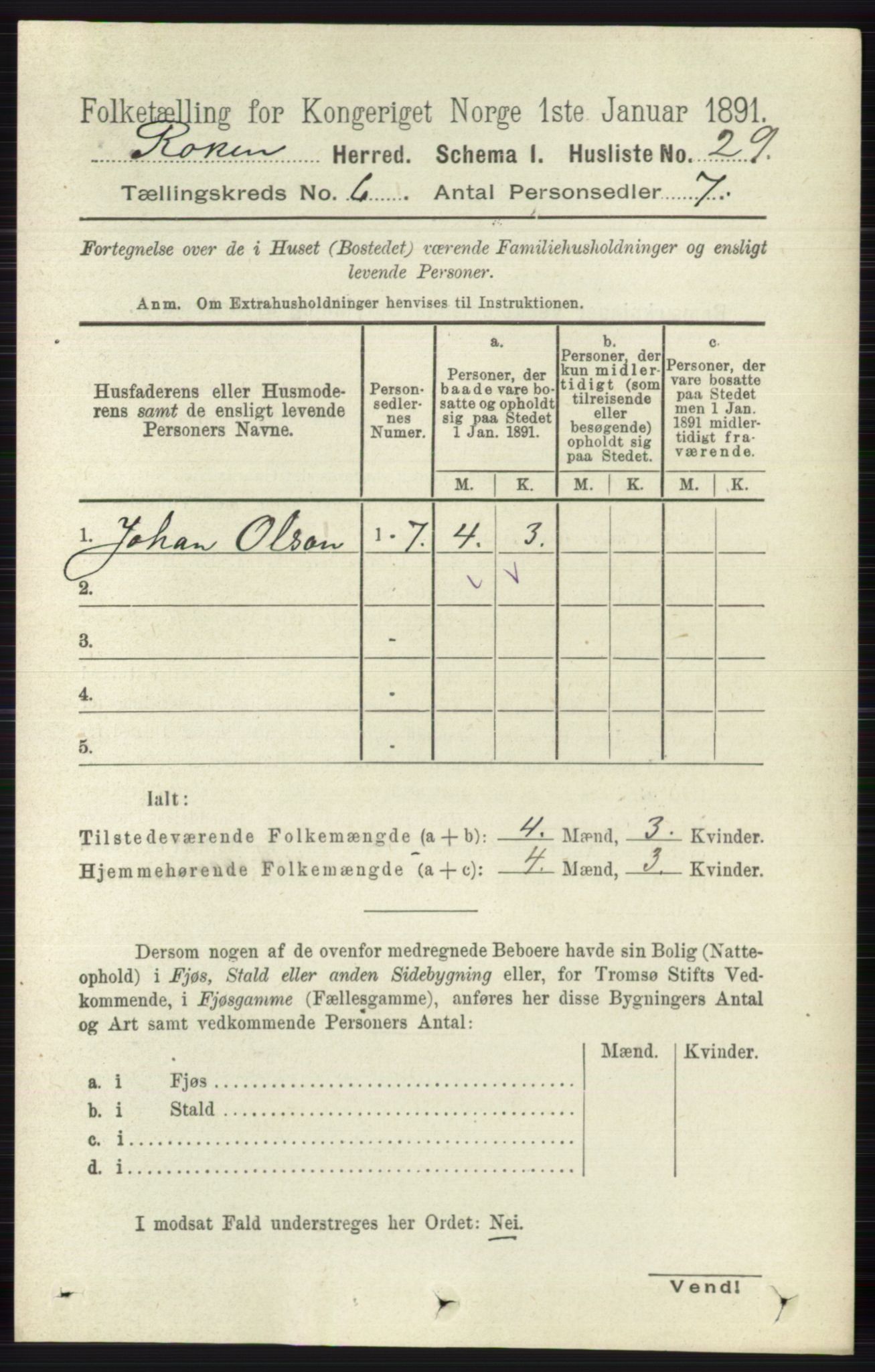 RA, 1891 census for 0627 Røyken, 1891, p. 3571