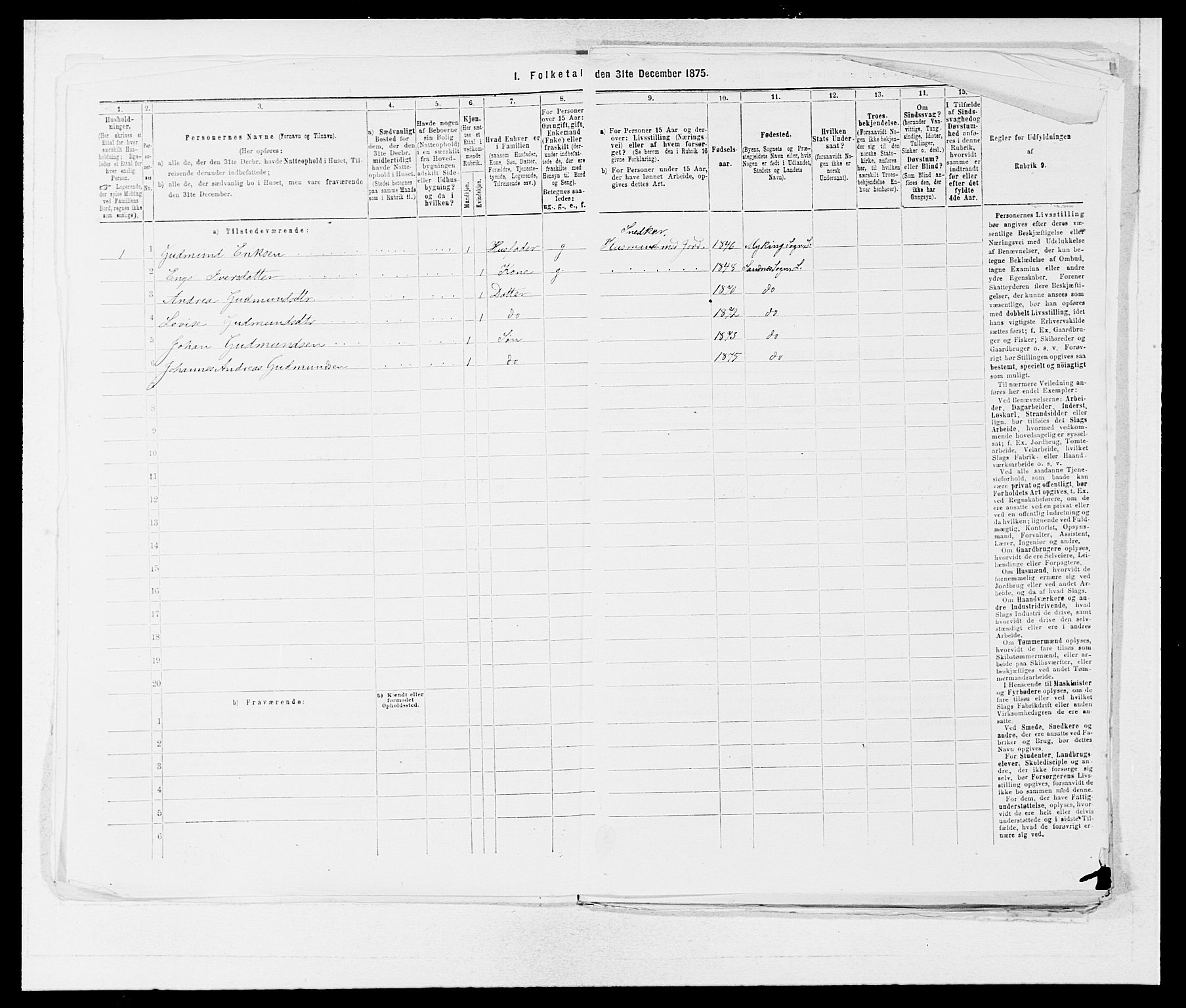 SAB, 1875 census for 1263P Lindås, 1875, p. 544