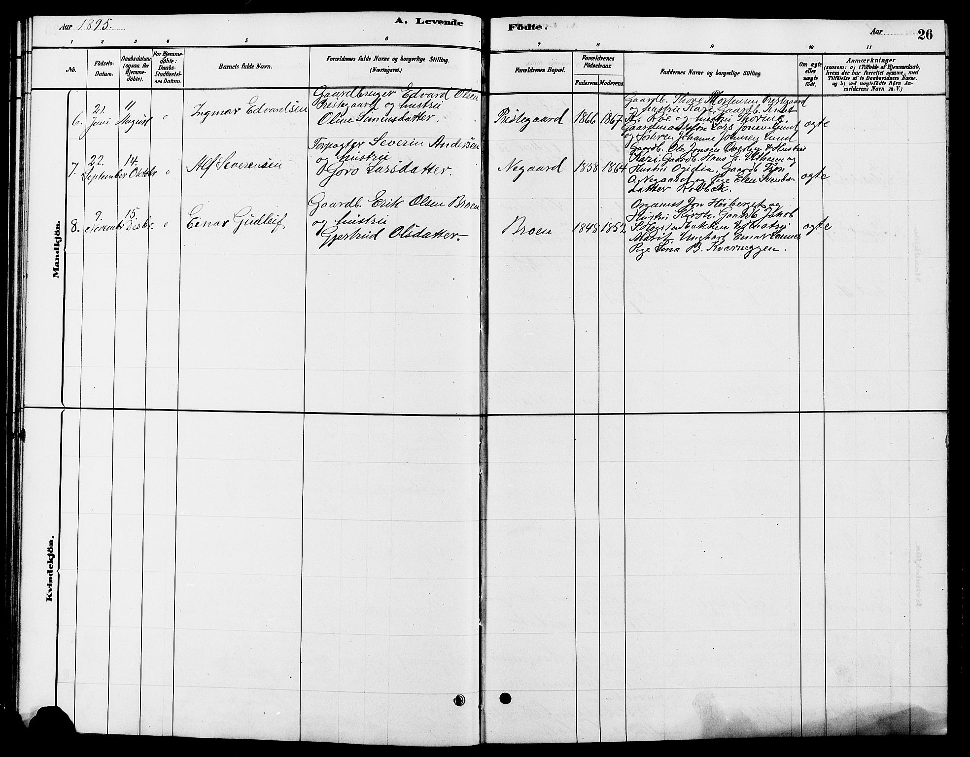 Tynset prestekontor, SAH/PREST-058/H/Ha/Hab/L0007: Parish register (copy) no. 7, 1880-1901, p. 26