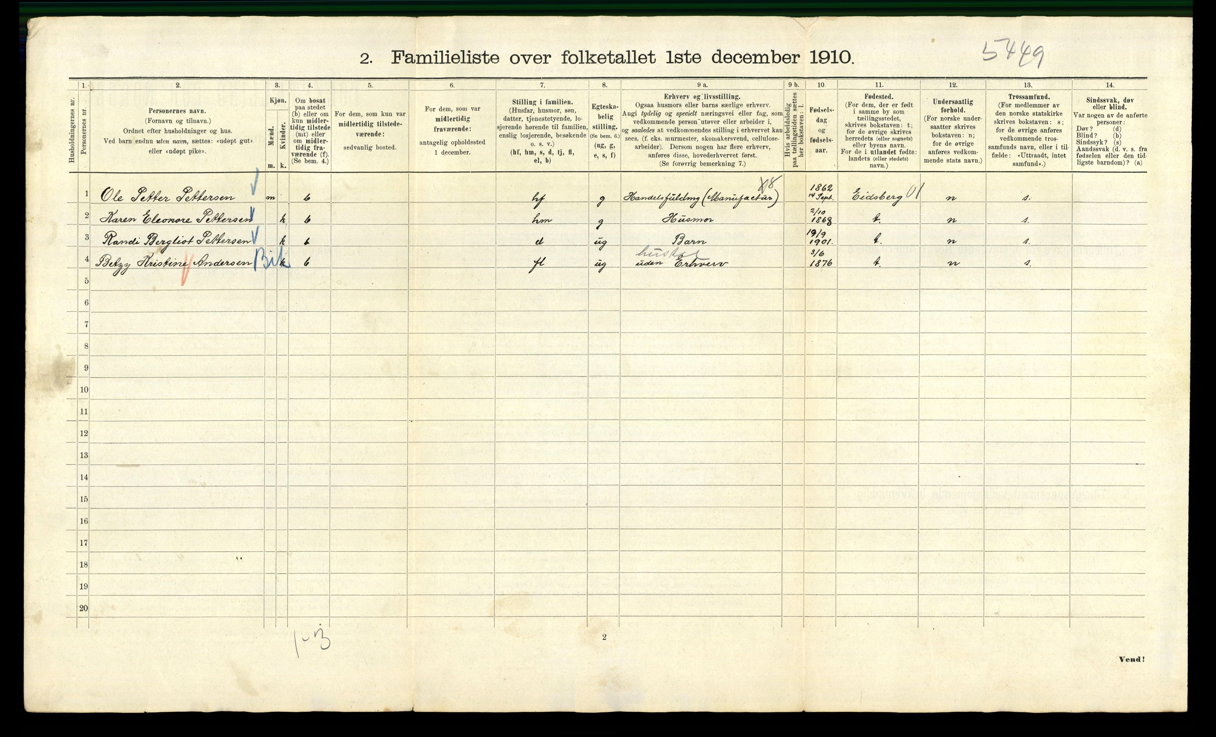 RA, 1910 census for Kristiania, 1910, p. 101456