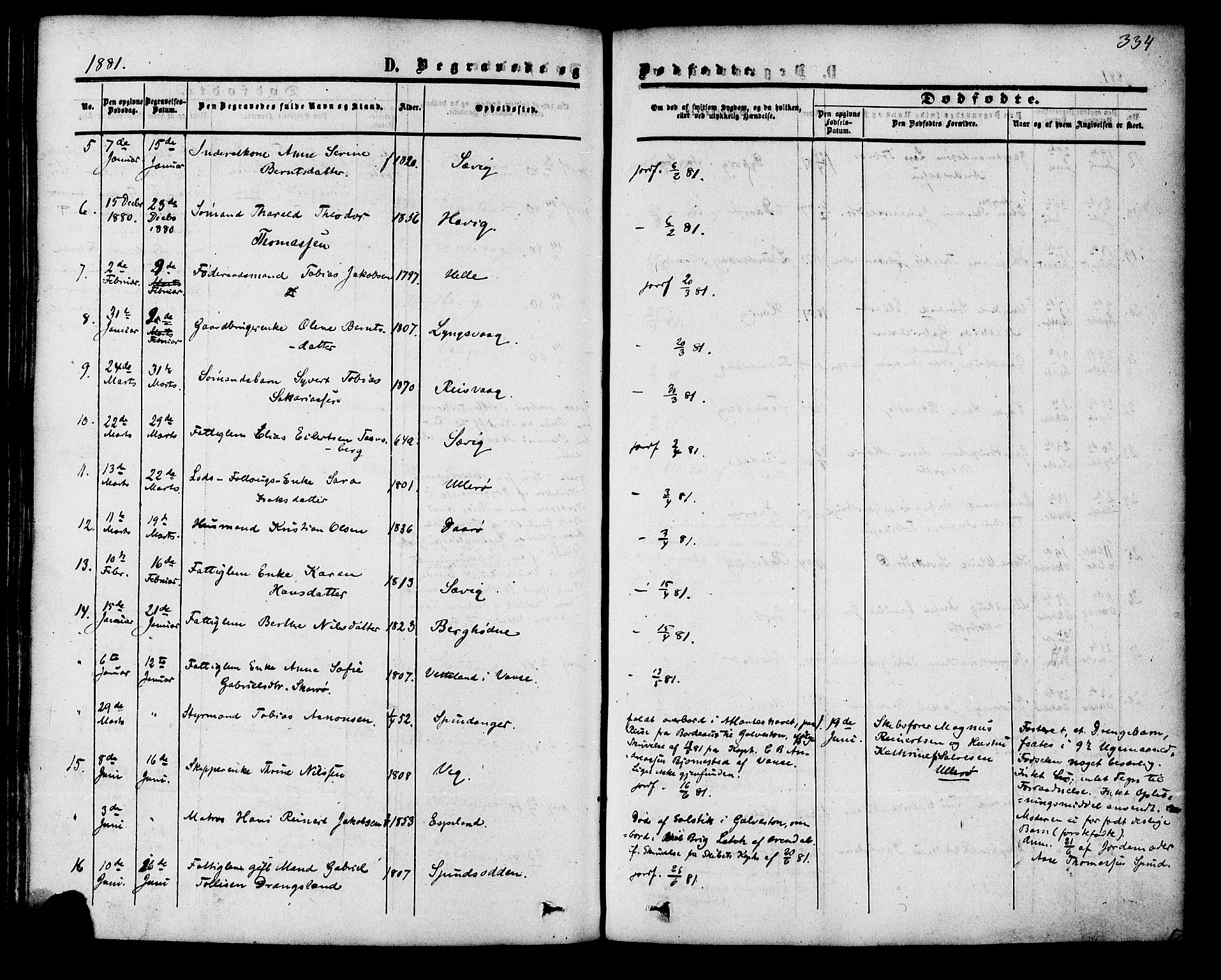 Herad sokneprestkontor, AV/SAK-1111-0018/F/Fa/Fab/L0004: Parish register (official) no. A 4, 1853-1885, p. 334