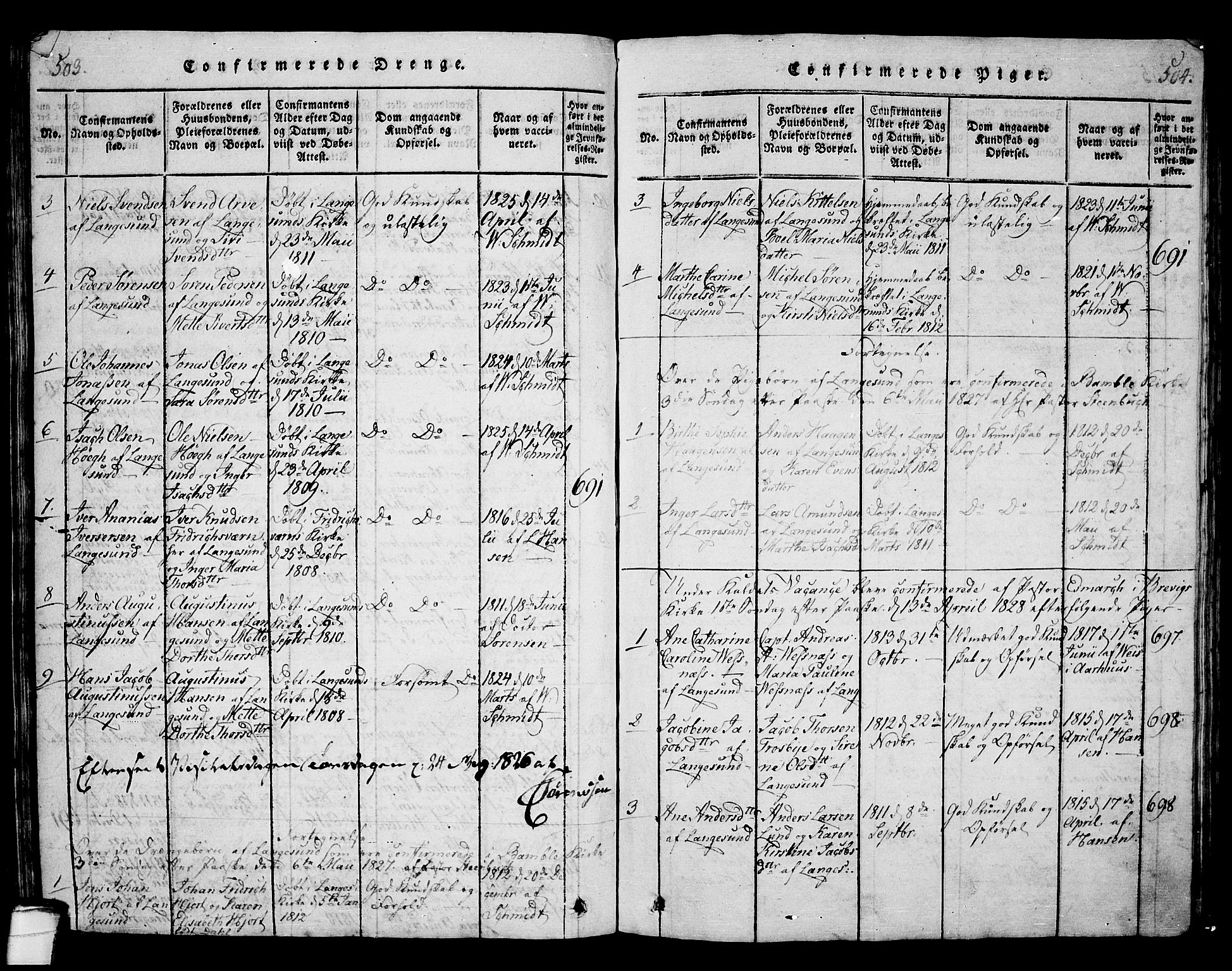 Langesund kirkebøker, SAKO/A-280/G/Ga/L0003: Parish register (copy) no. 3, 1815-1858, p. 503-504