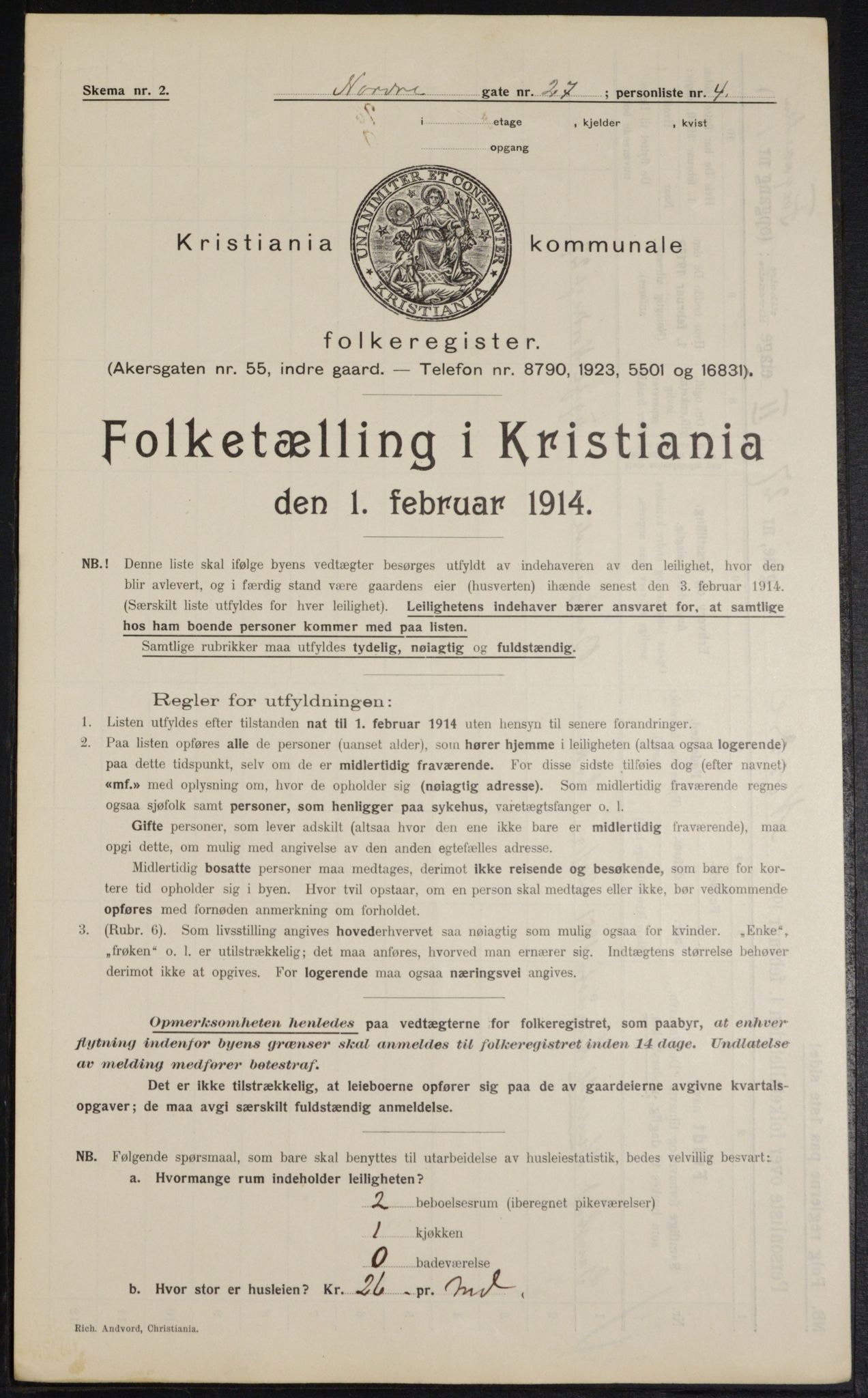 OBA, Municipal Census 1914 for Kristiania, 1914, p. 73356