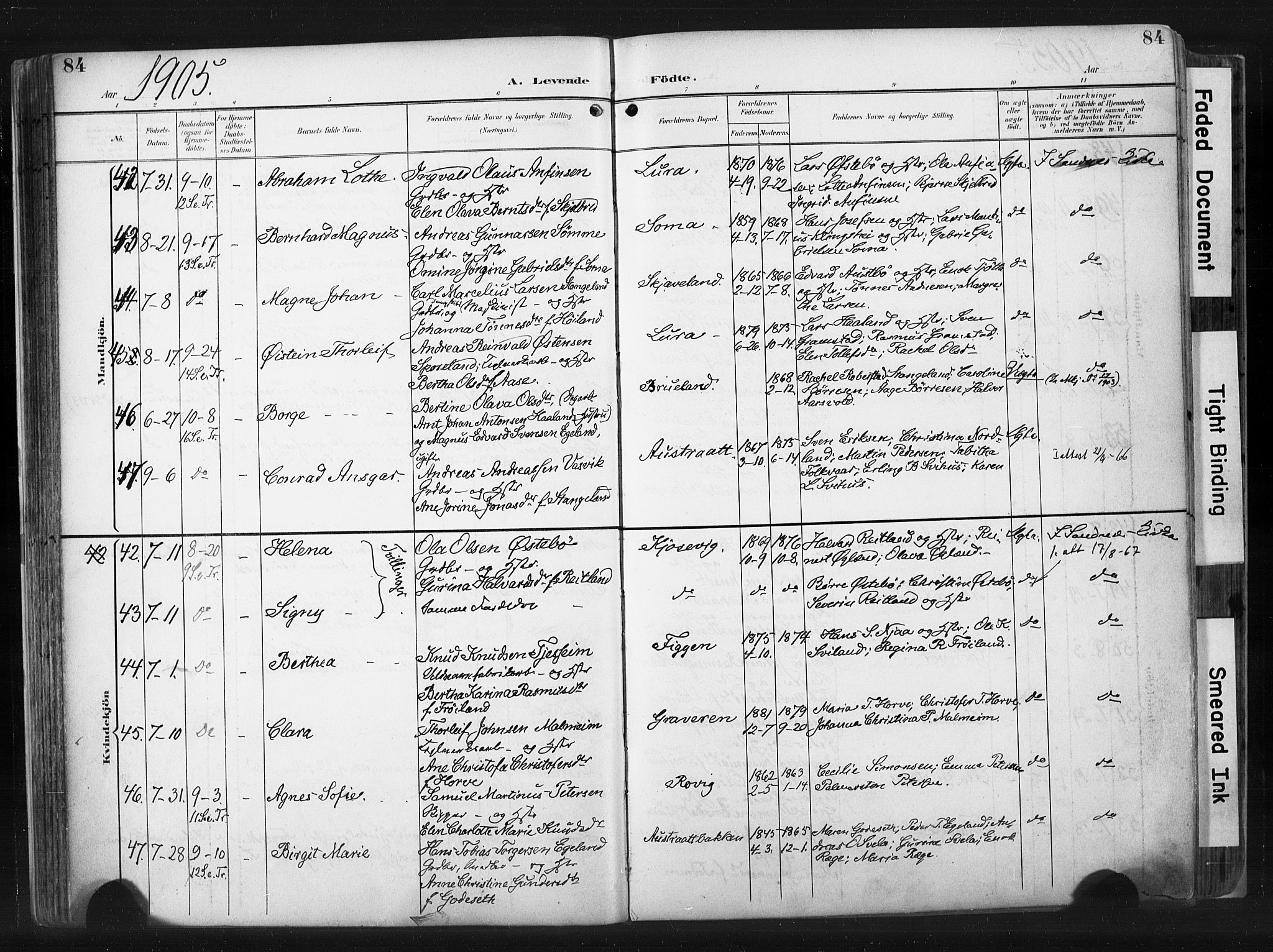 Høyland sokneprestkontor, AV/SAST-A-101799/001/30BA/L0015: Parish register (official) no. A 14, 1899-1911, p. 84