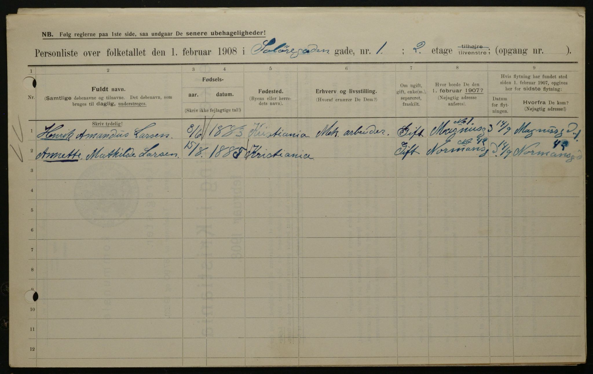 OBA, Municipal Census 1908 for Kristiania, 1908, p. 89840